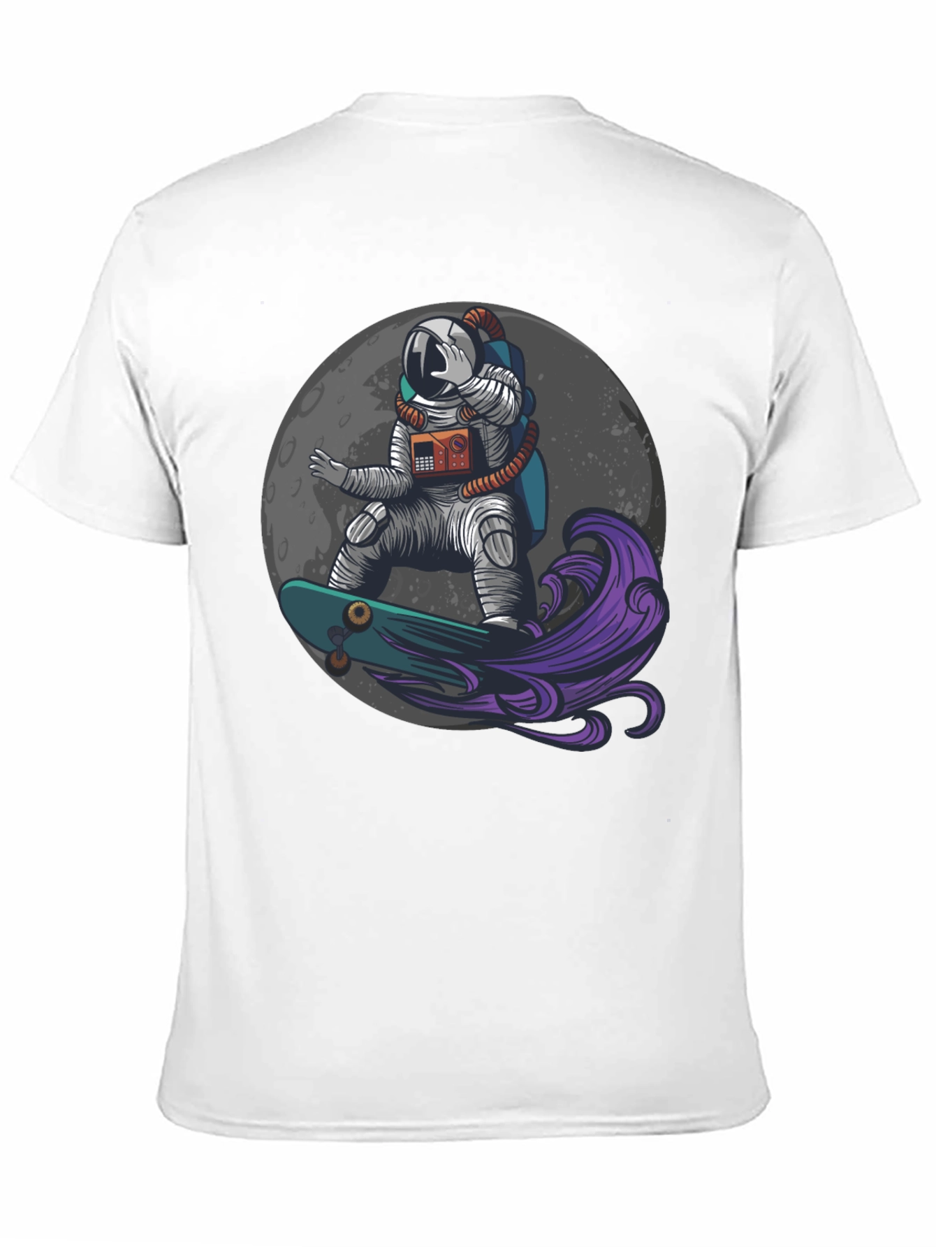 Astronaut Skateboard Moon Graphic T-Shirt
