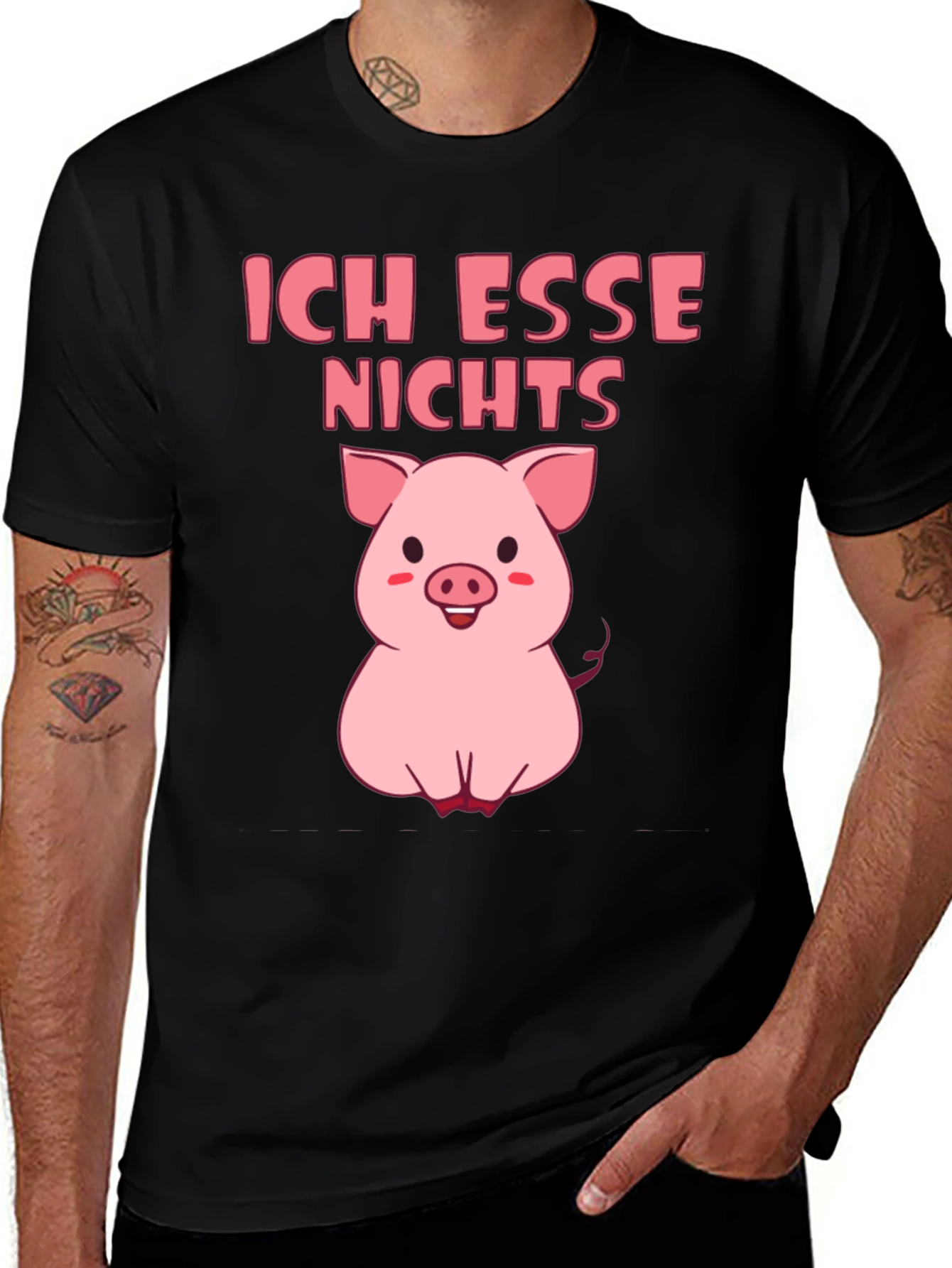 Vegan Pig T-Shirt - Ich Esse Nichts Graphic Tee