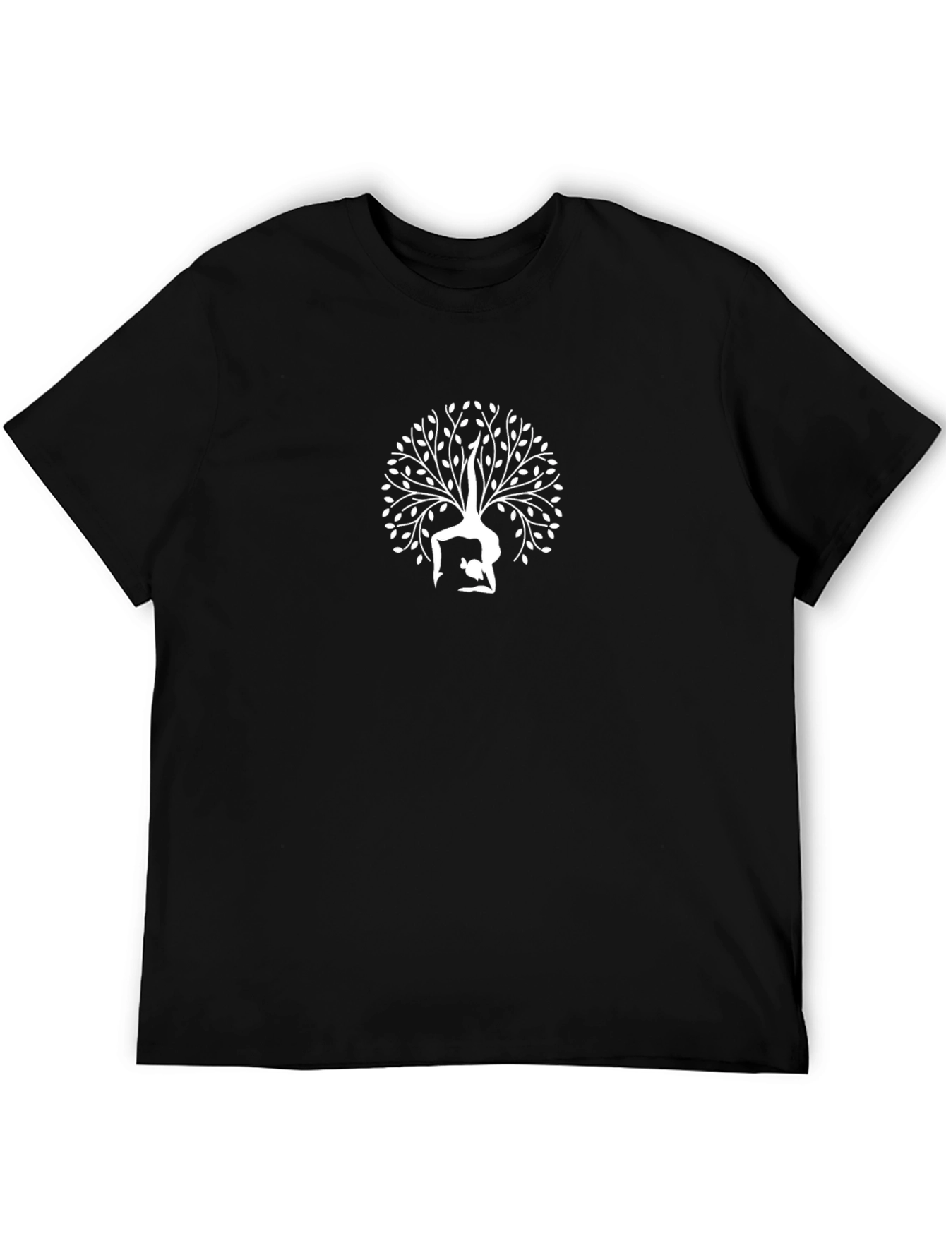Yoga Tree Graphic Tee - Black Cotton Blend