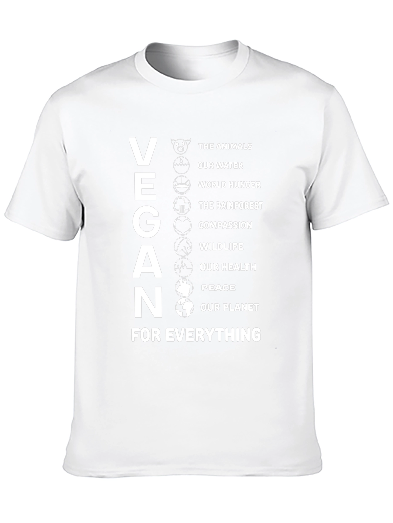 Vegan Cause T-Shirt - Animals Water Compassion Design
