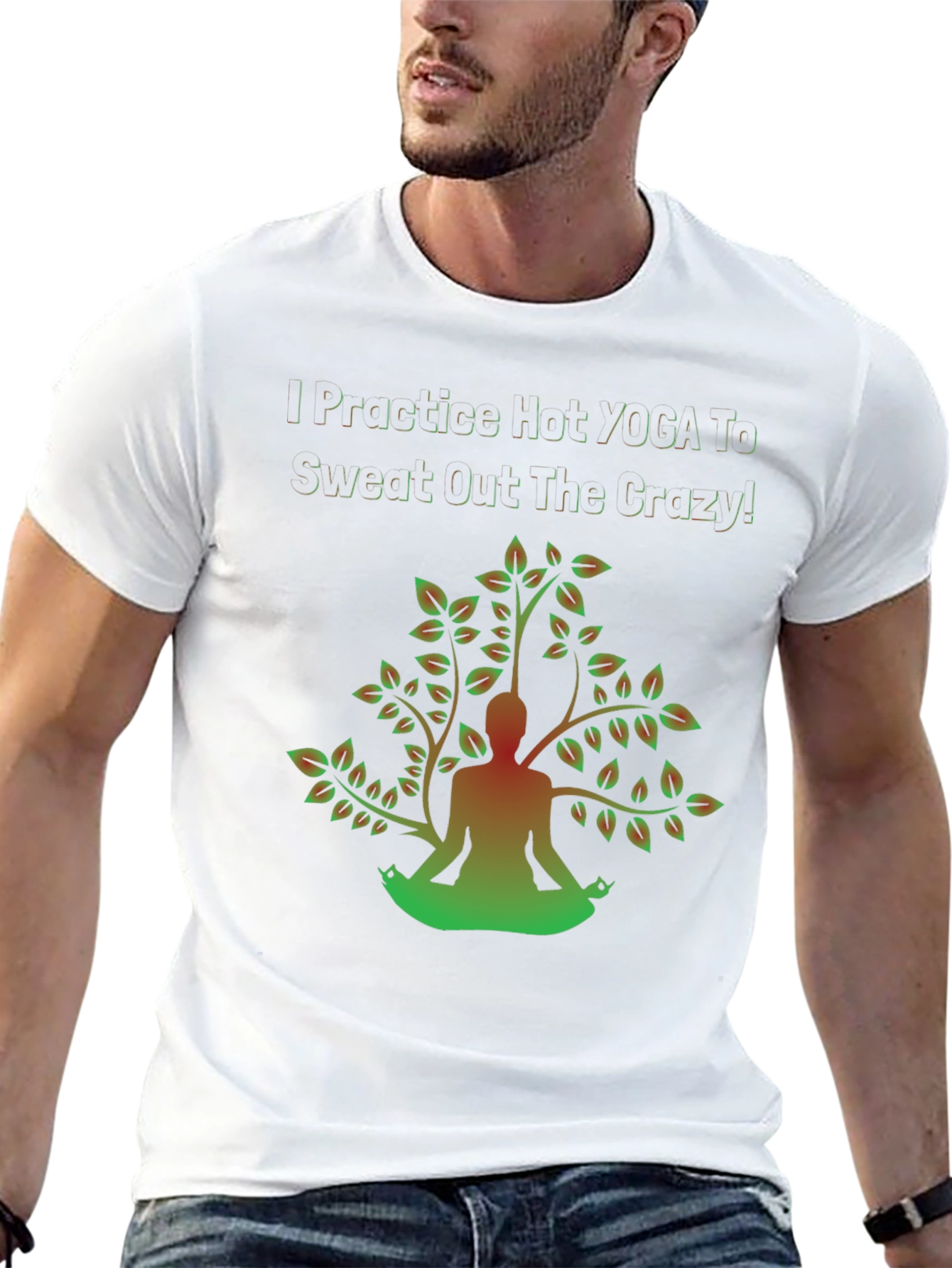 Yoga Crazy Sweat T-Shirt - Mens Graphic Tee