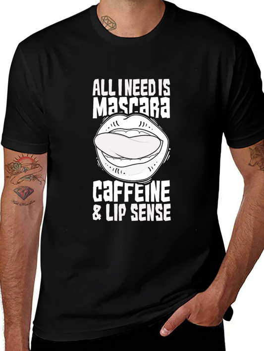 All I Need Mascara Caffeine & Lip Sense Black T-Shirt