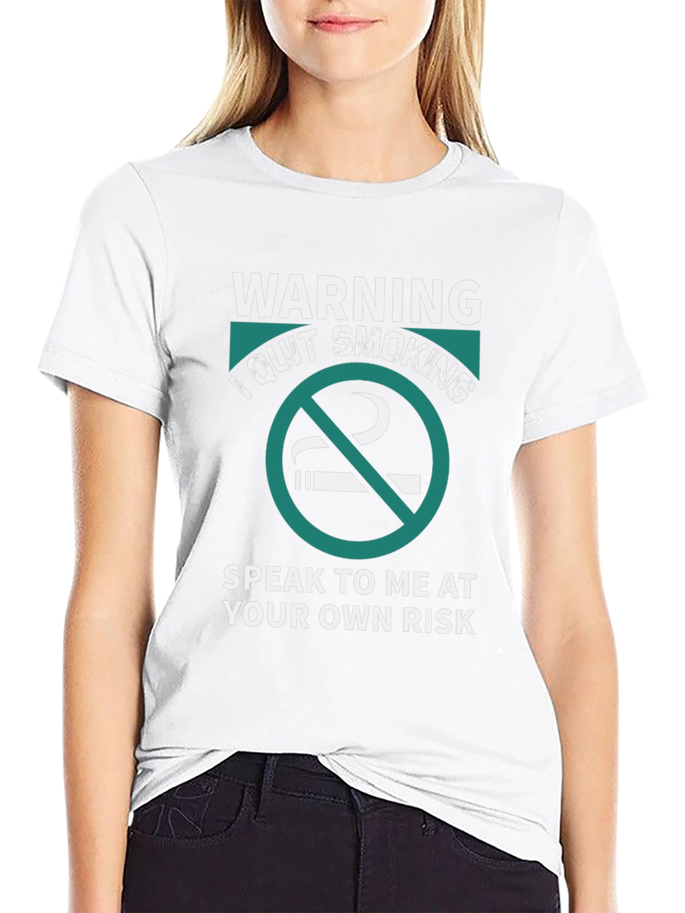 Warning I Quit Smoking Black Graphic Tee