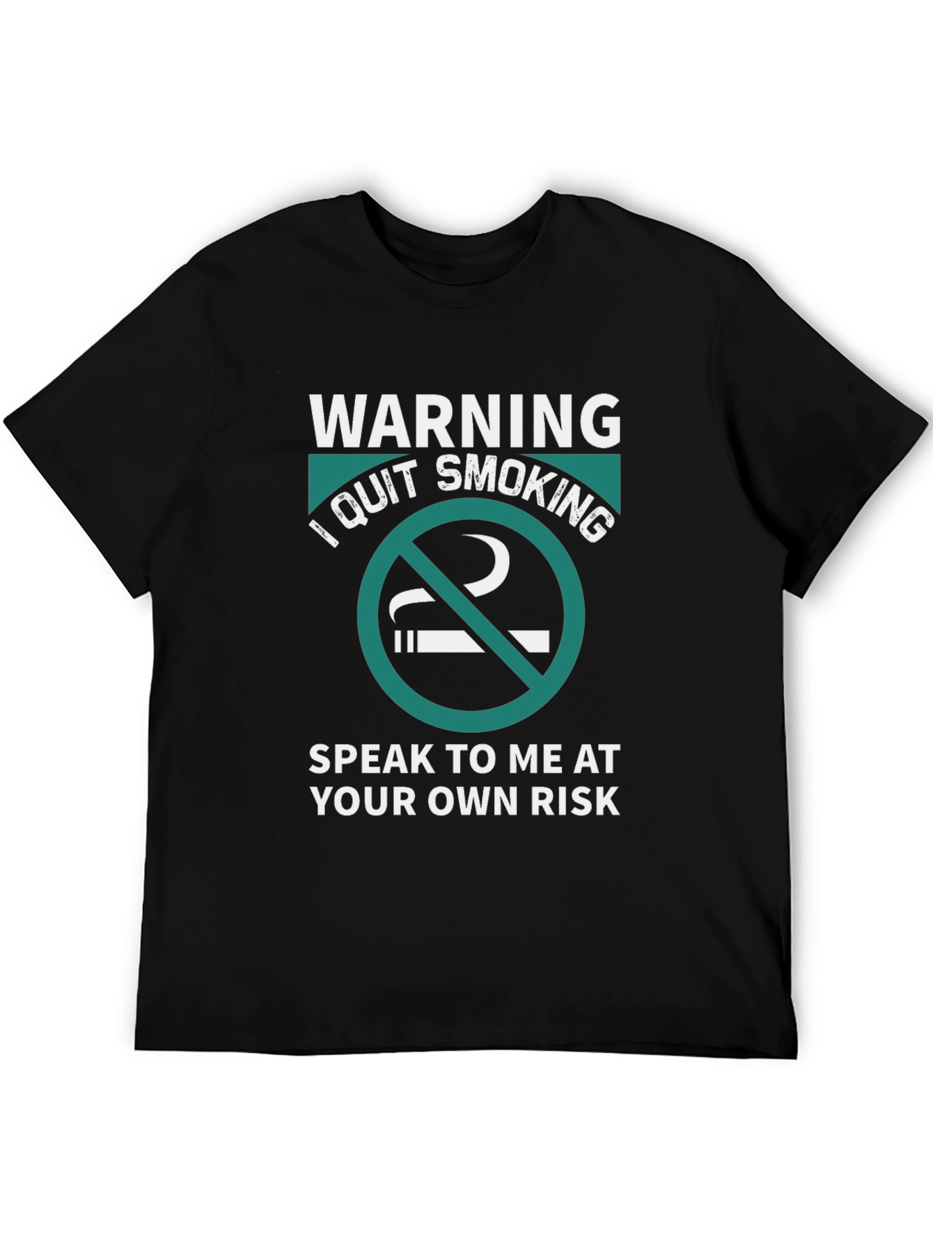 Warning I Quit Smoking Black Graphic Tee