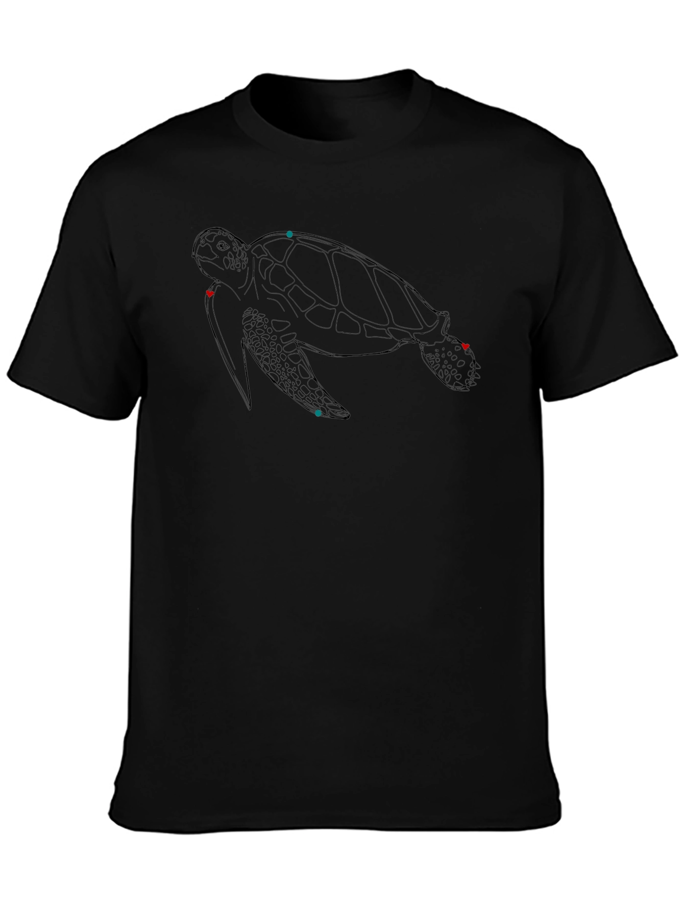 Turtle Outline Black T-Shirt