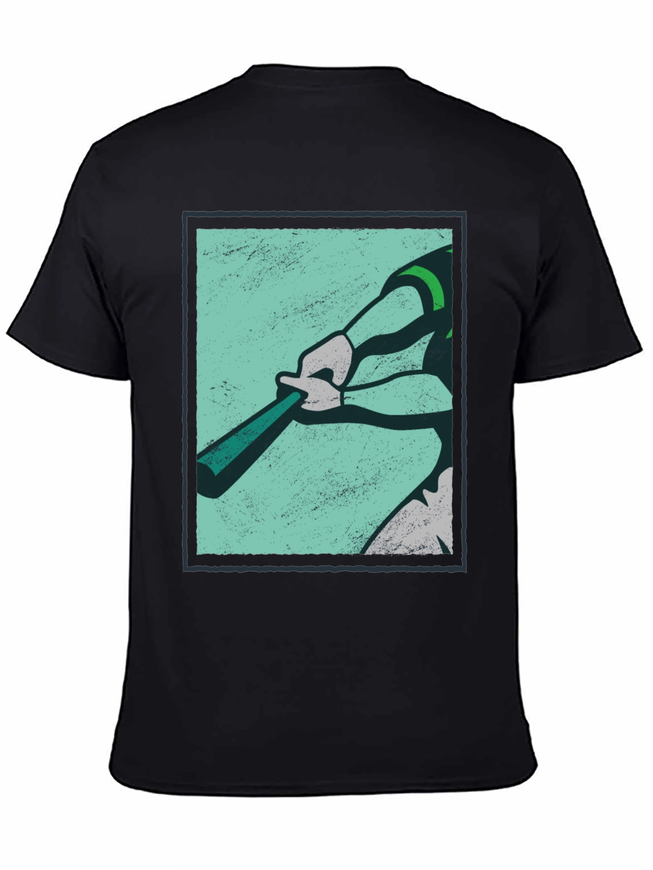 Baseball Graphic Tee - Black Cotton Casual Shirt