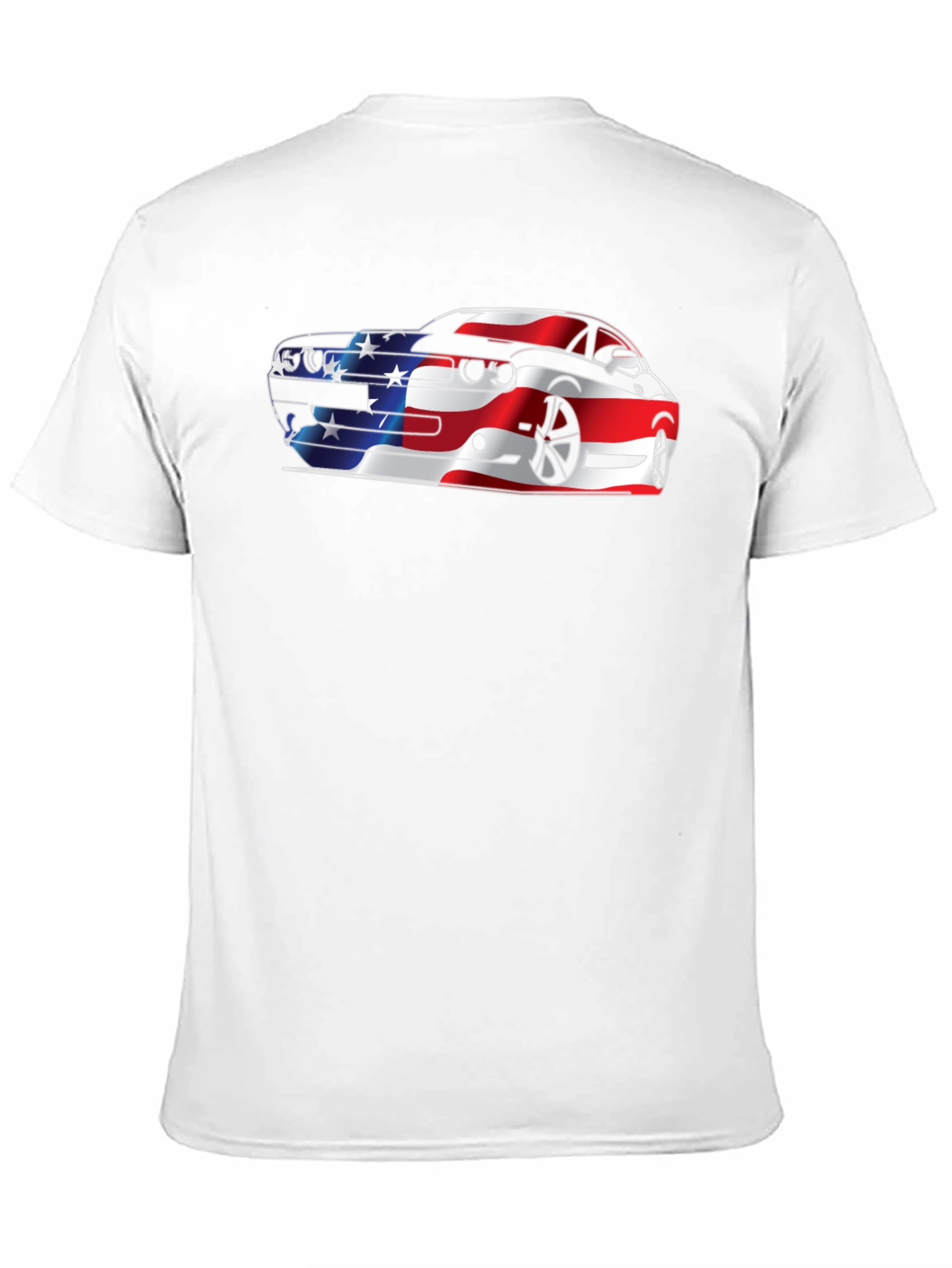 American Flag Car Graphic Black T-Shirt