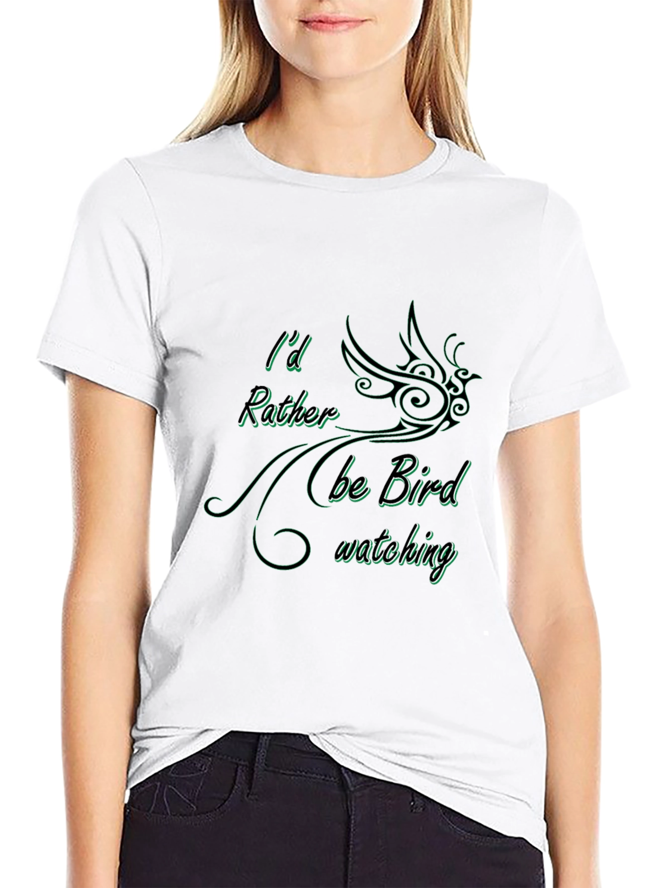 Bird Watching Graphic T-Shirt - Black