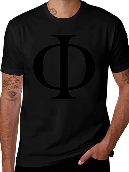 Bold Phi Symbol Black T-Shirt