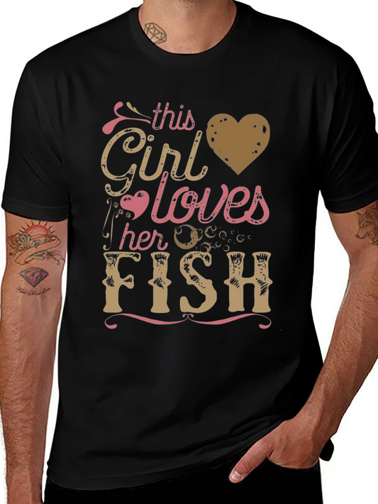 This Girl Loves Her Fish Graphic T-Shirt