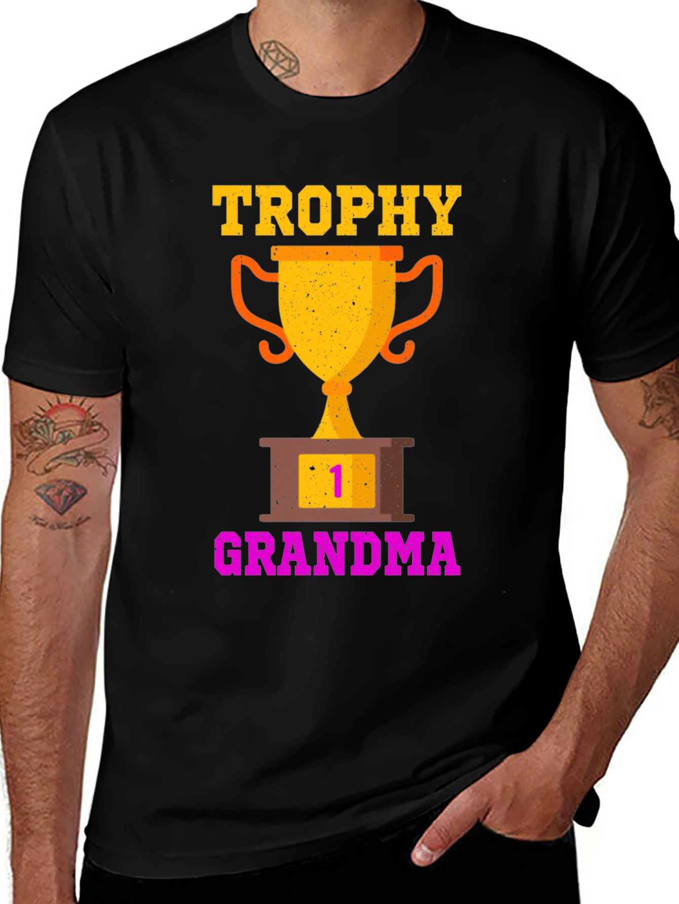 Trophy Grandma T-Shirt - Number One Grandparent Gift