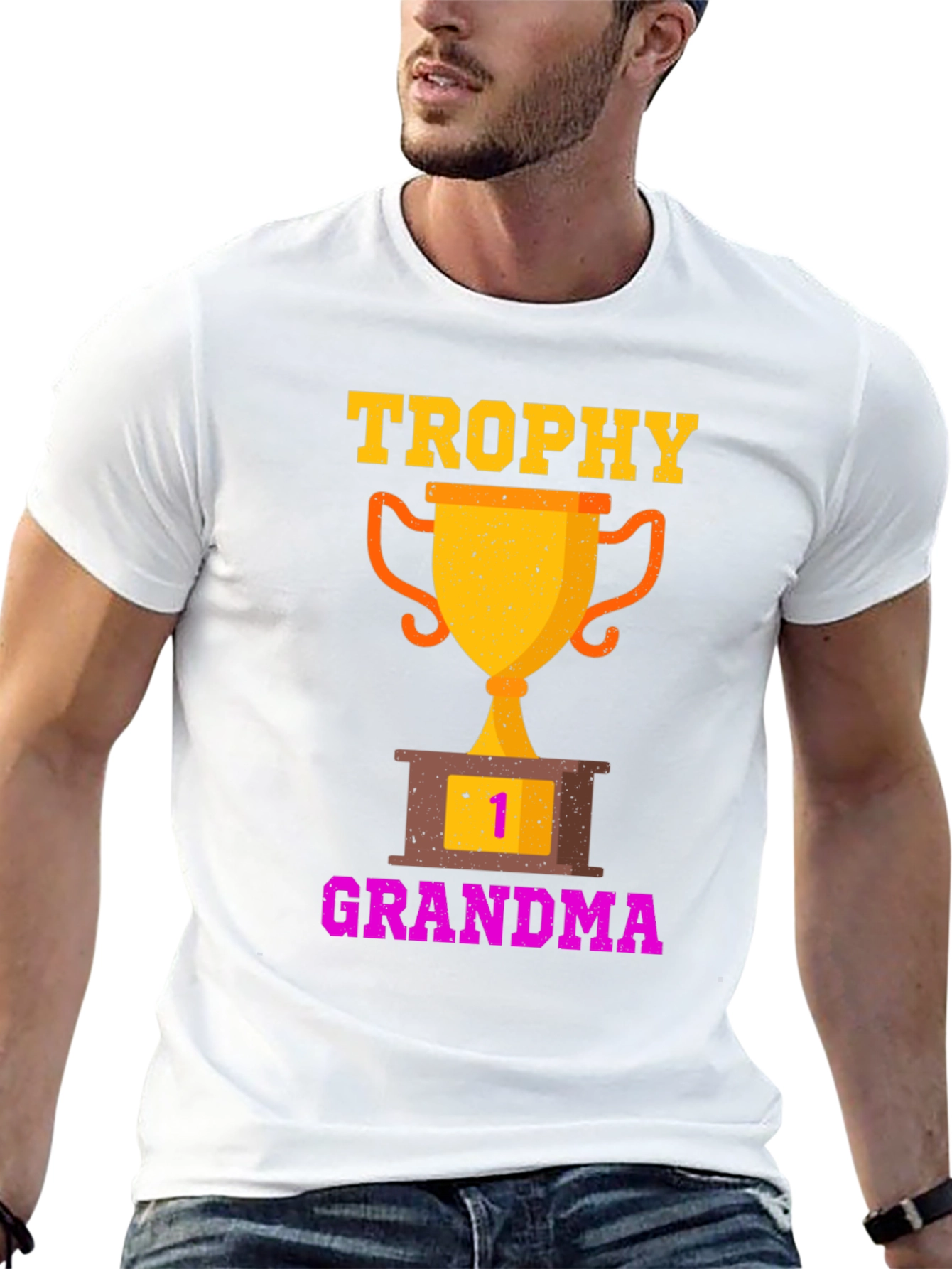 Trophy Grandma T-Shirt - Number One Grandparent Gift