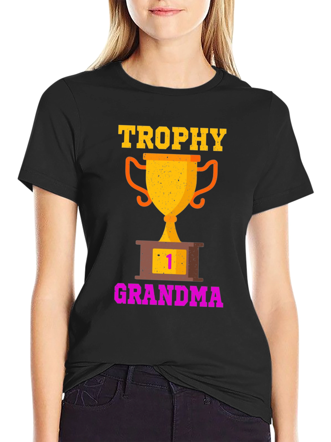Trophy Grandma T-Shirt - Number One Grandparent Gift