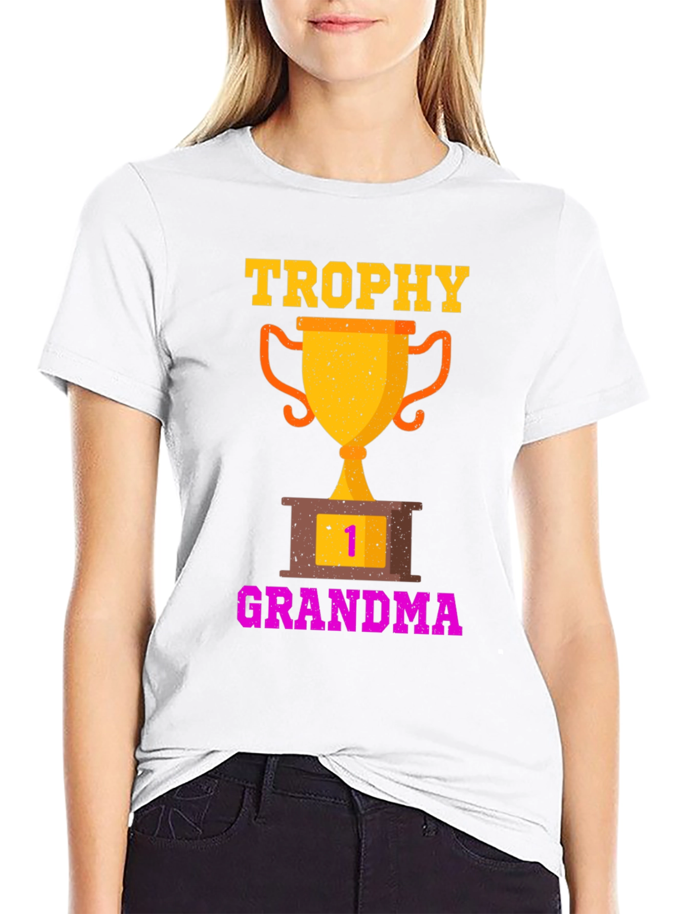 Trophy Grandma T-Shirt - Number One Grandparent Gift