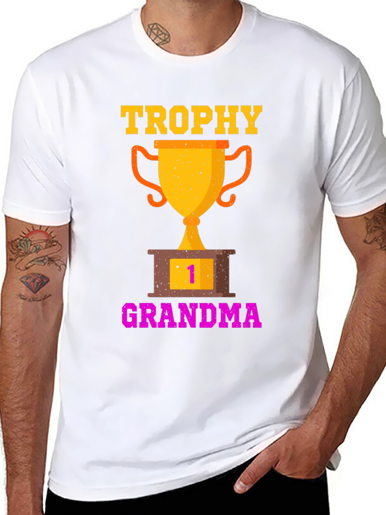 Trophy Grandma T-Shirt - Number One Grandparent Gift