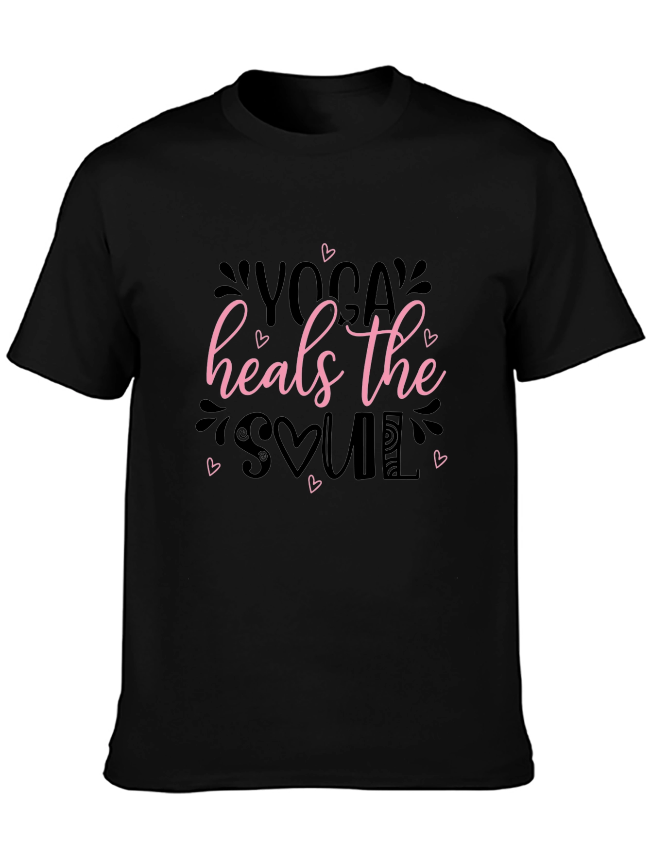 Yoga Heals the Soul Black T-Shirt