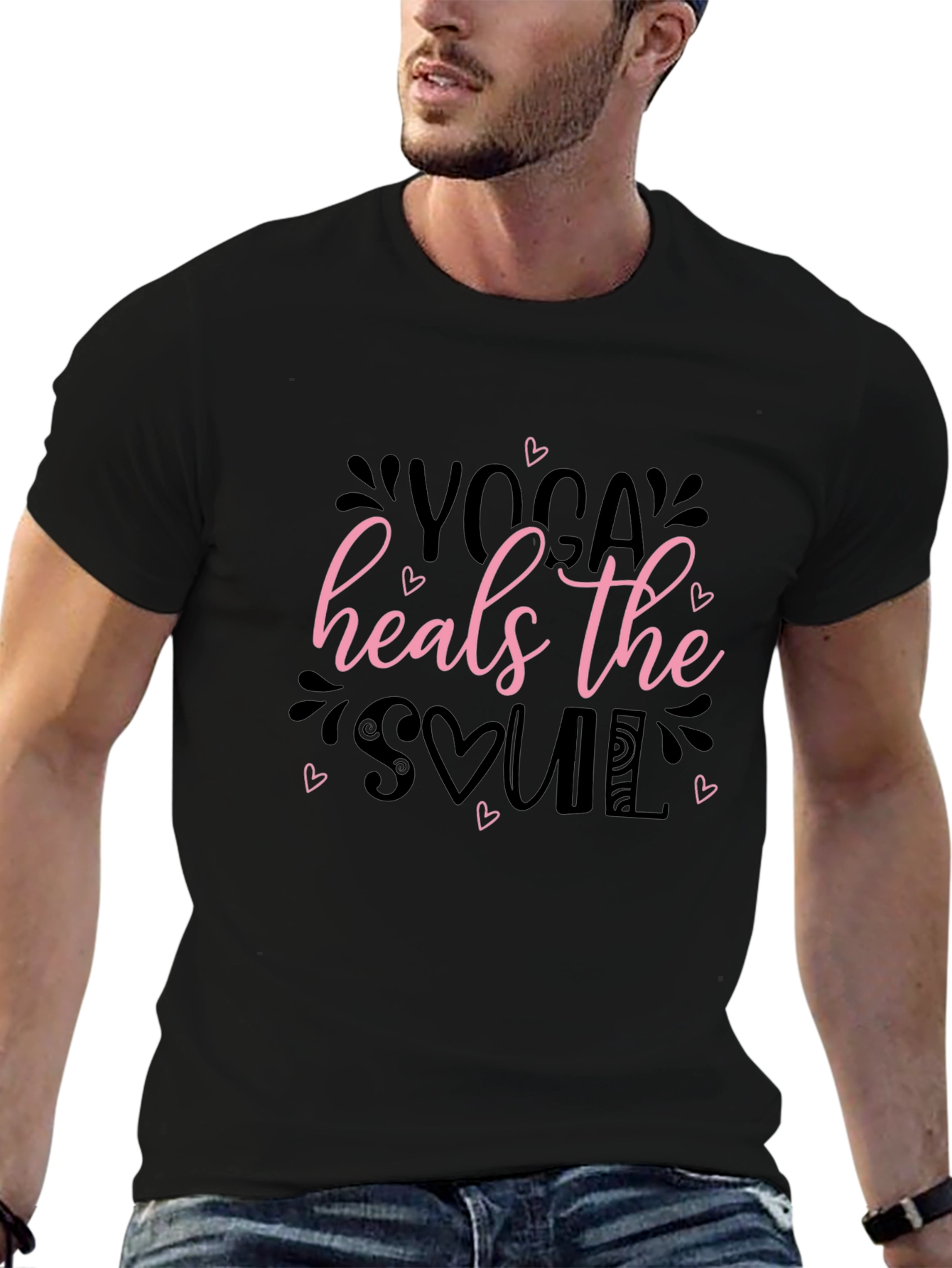 Yoga Heals the Soul Black T-Shirt