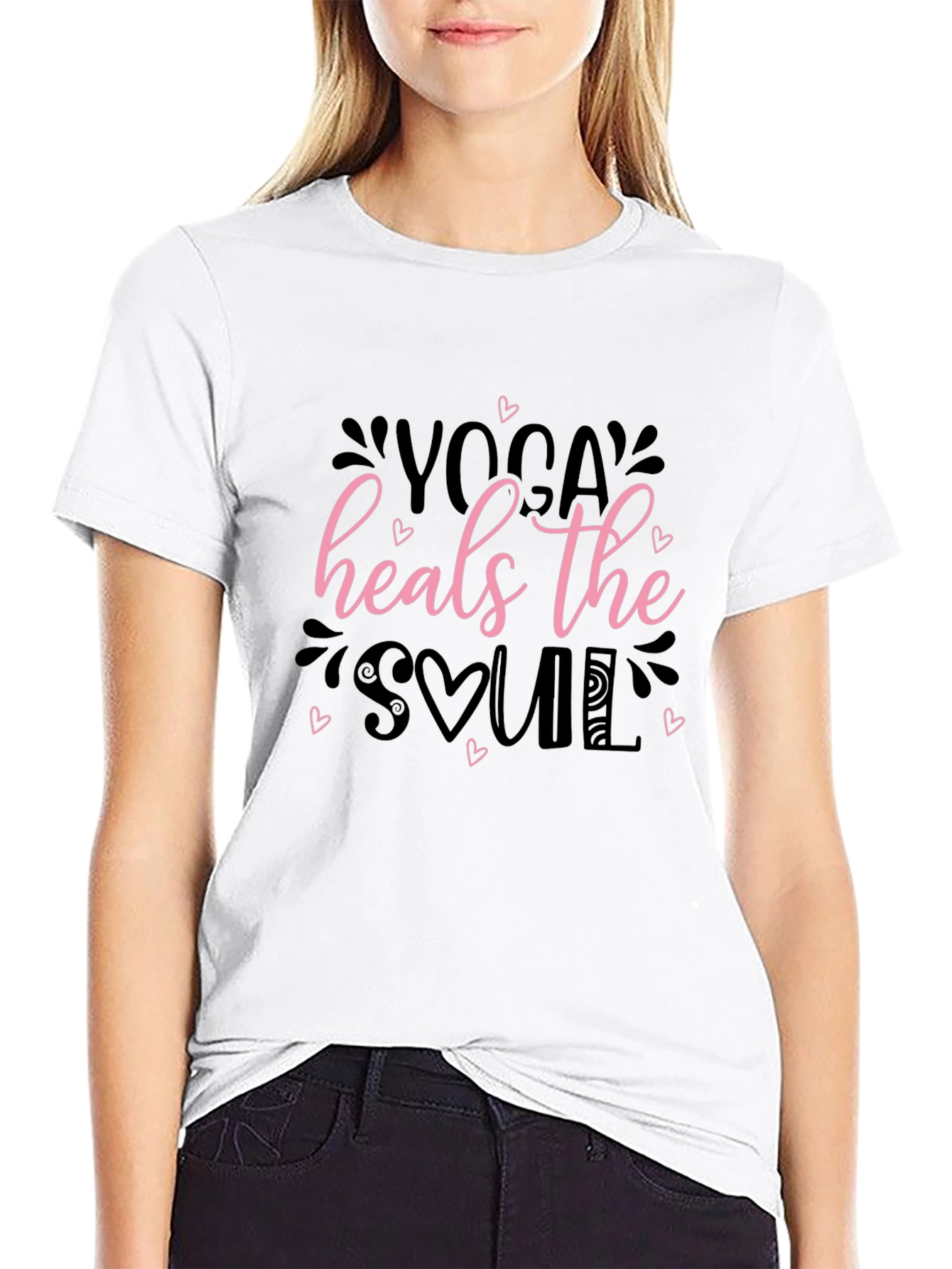 Yoga Heals the Soul Black T-Shirt