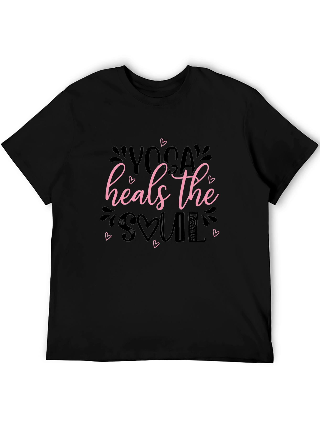 Yoga Heals the Soul Black T-Shirt