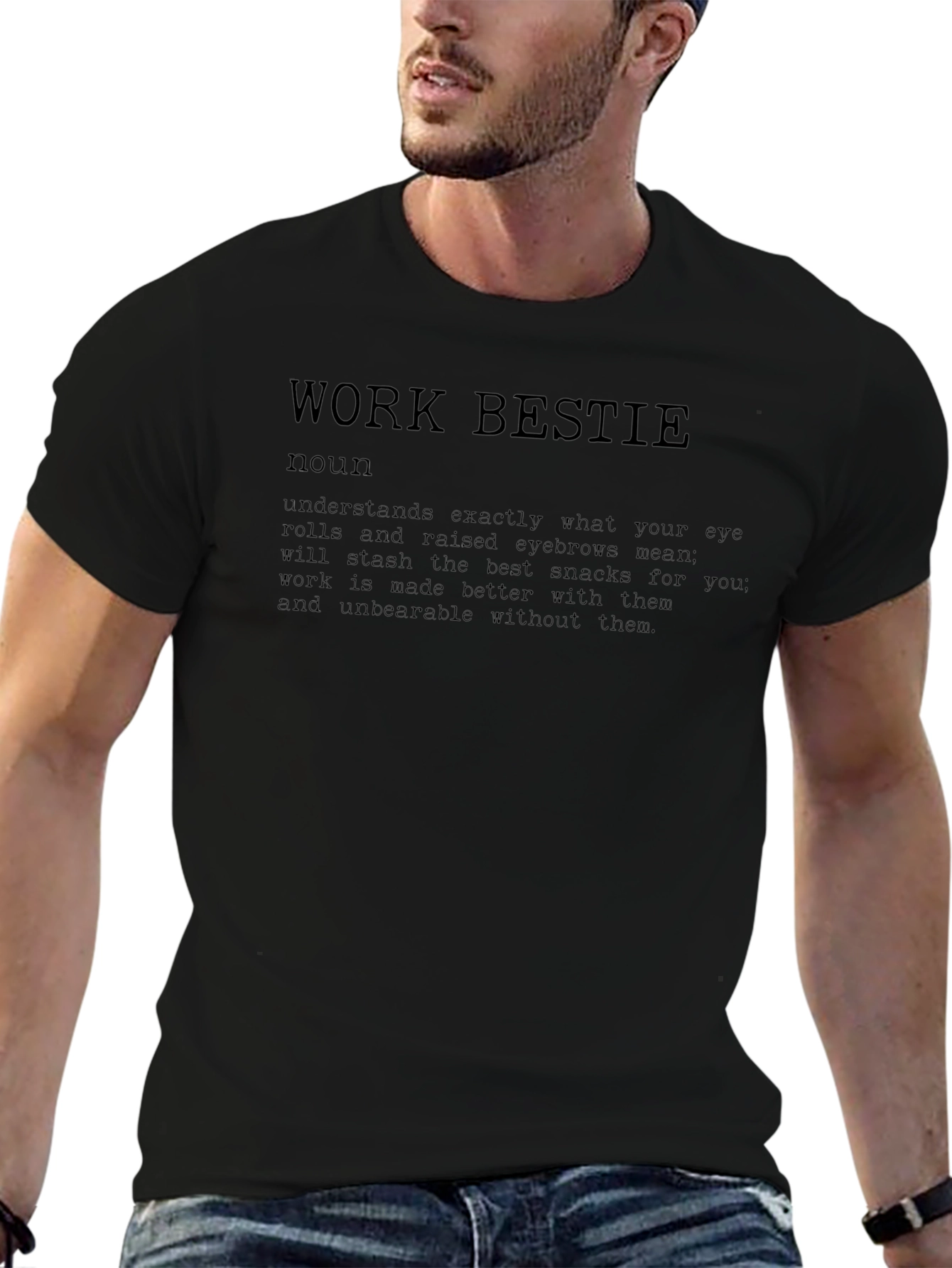Work Bestie Definition Graphic Tee - Black