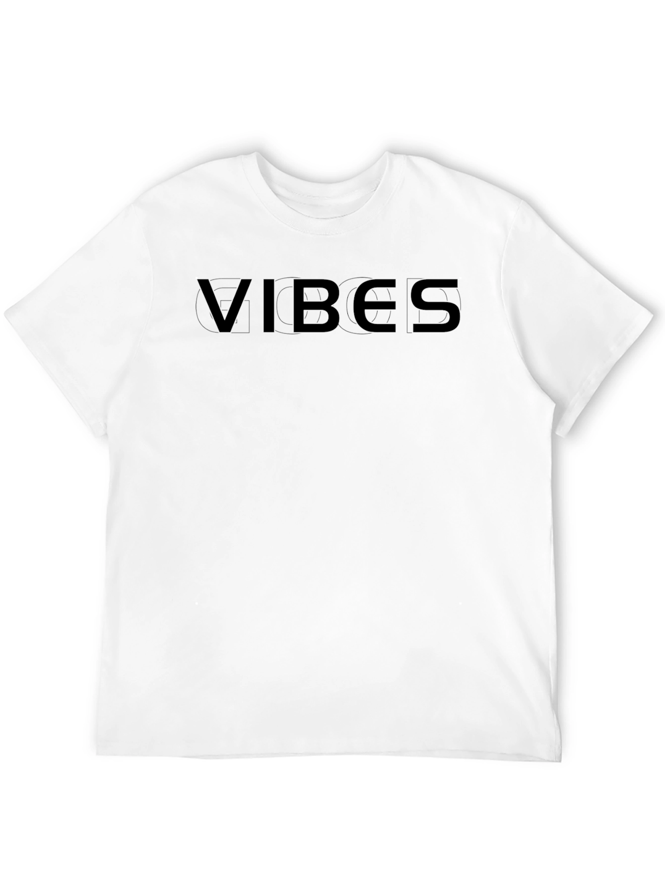 Vibes Black Graphic Print Crewneck T-Shirt