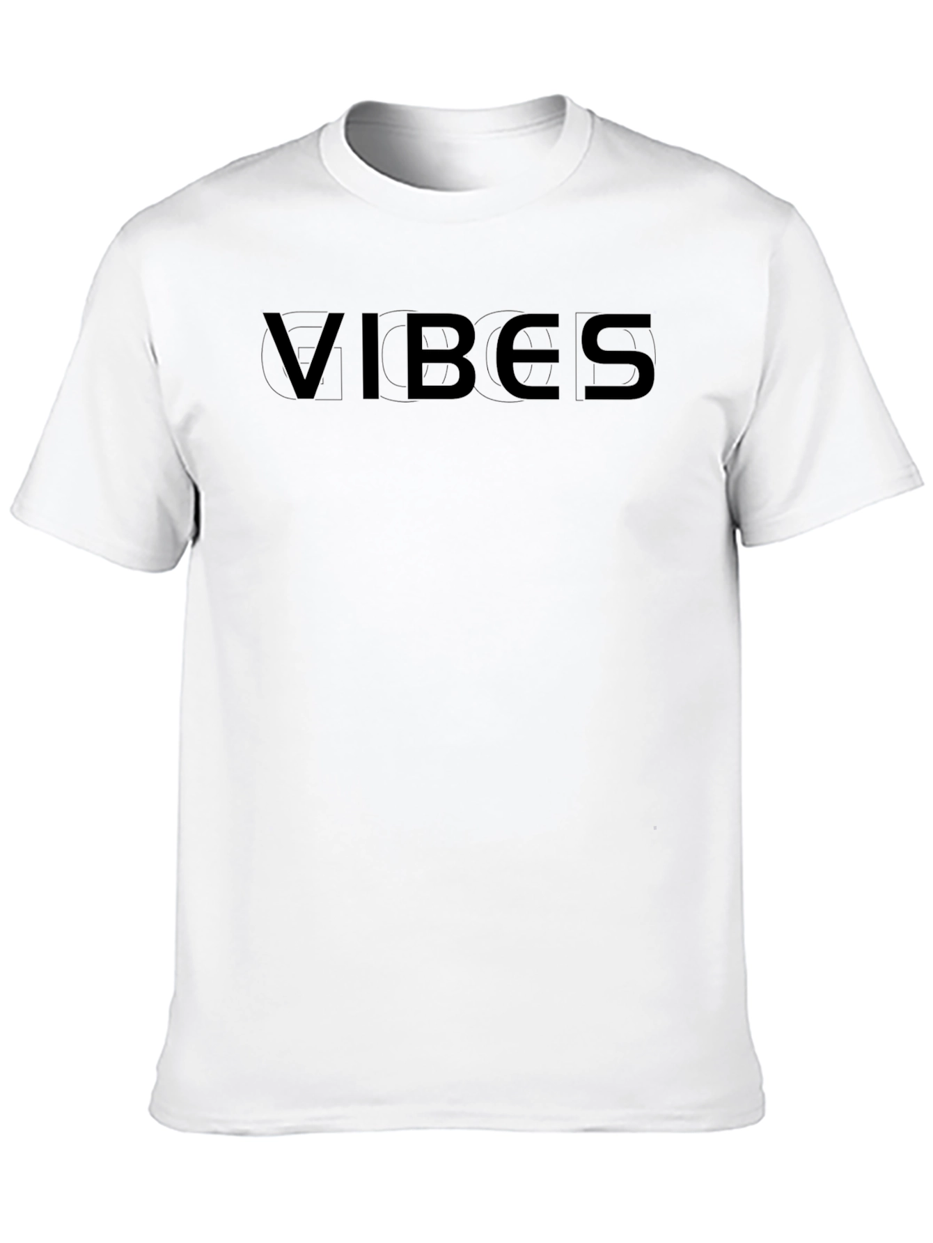 Vibes Black Graphic Print Crewneck T-Shirt
