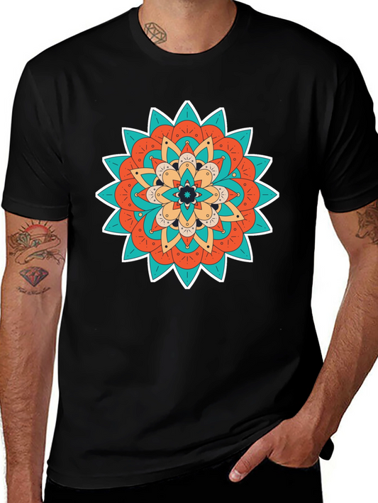 Boho Mandala Graphic Black T-Shirt