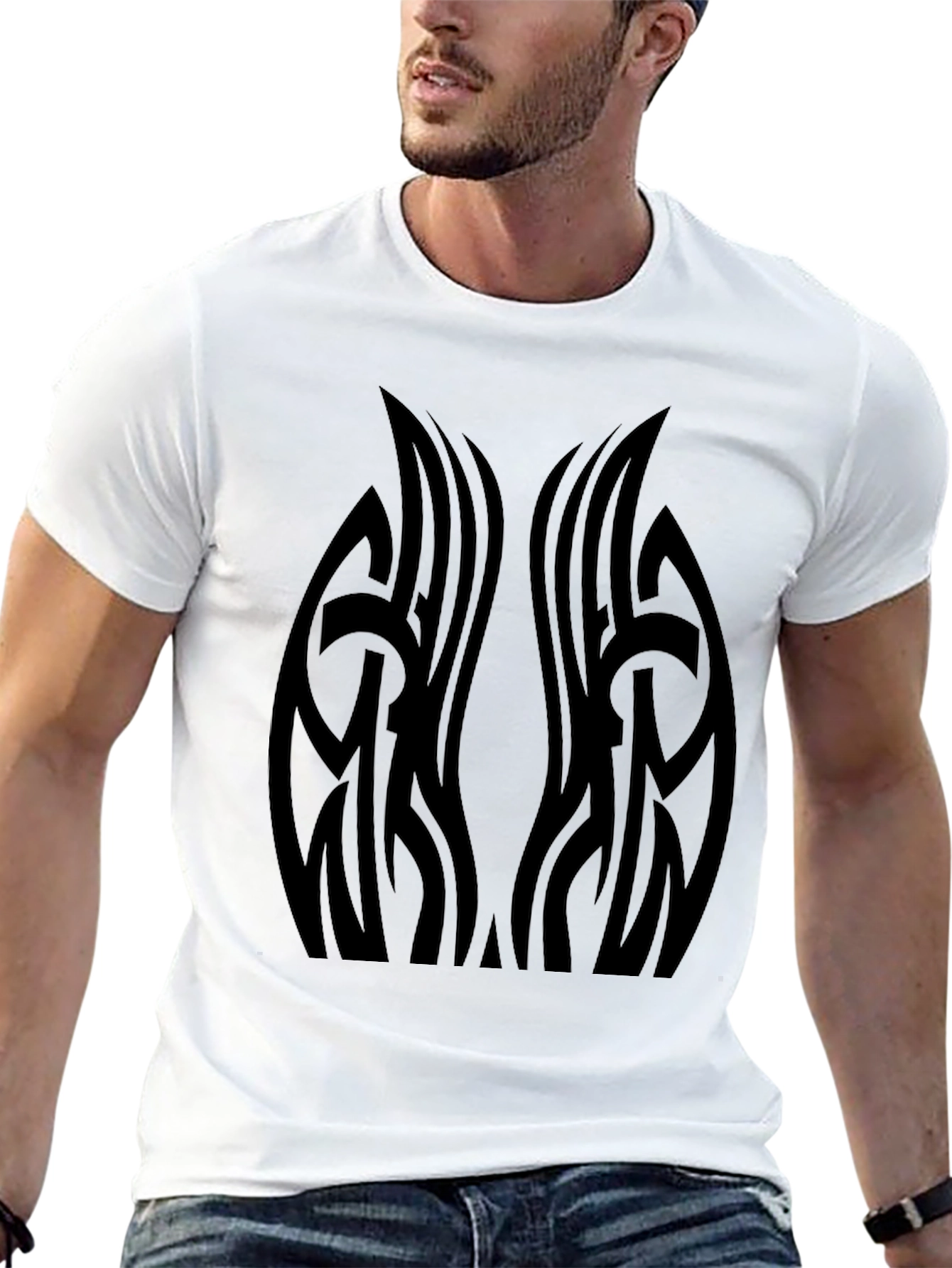 Tribal Tattoo Graphic Black T-Shirt