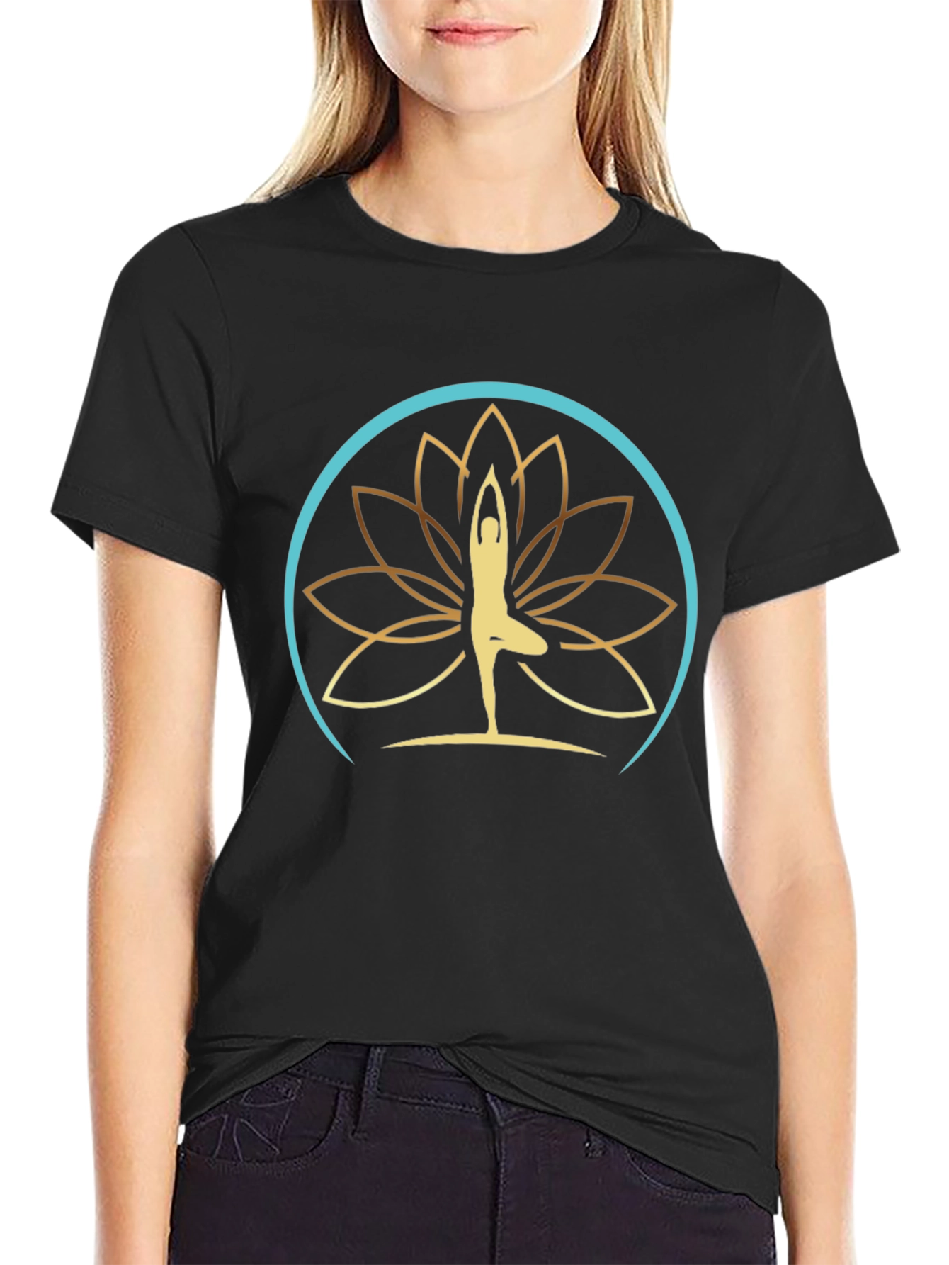 Yoga Lotus Design T-Shirt - Meditative Comfort