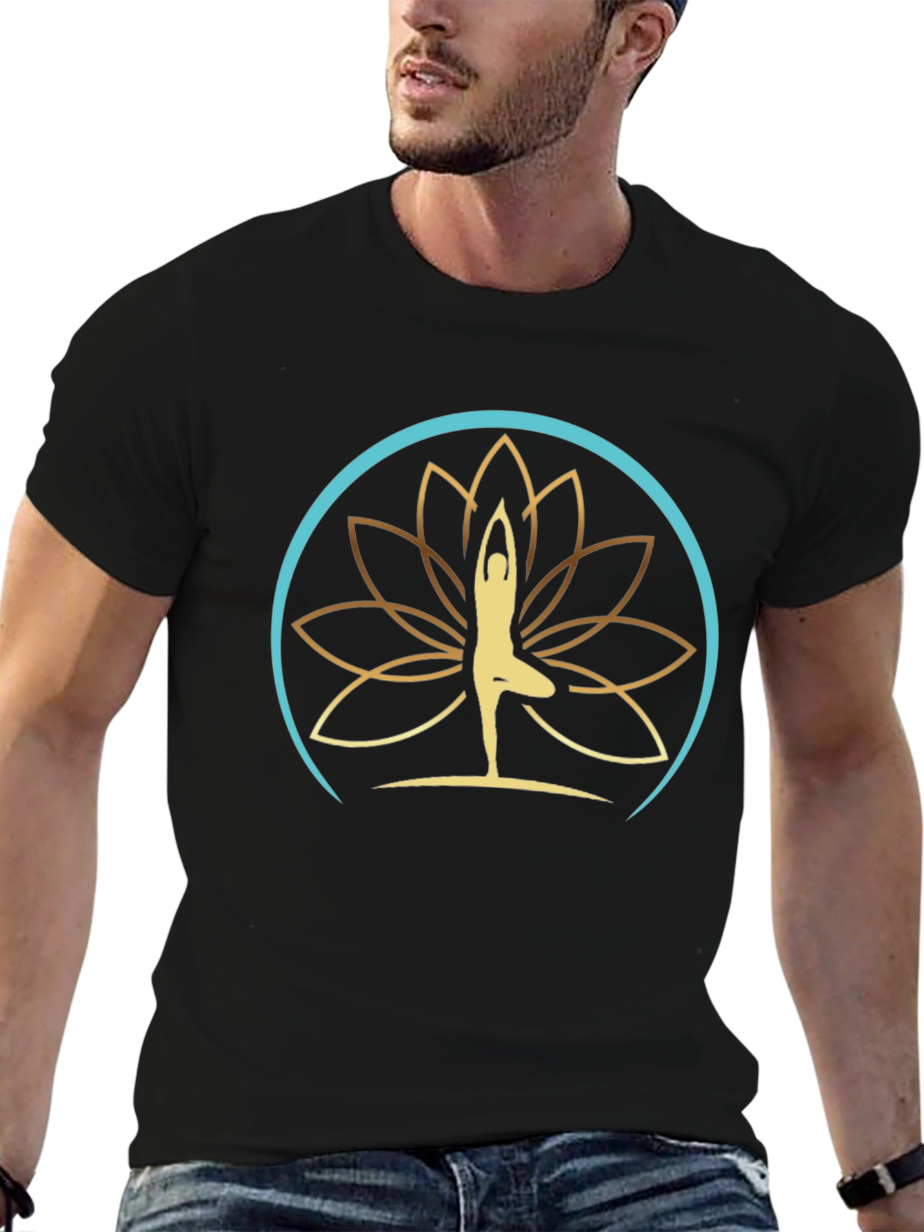Yoga Lotus Design T-Shirt - Meditative Comfort