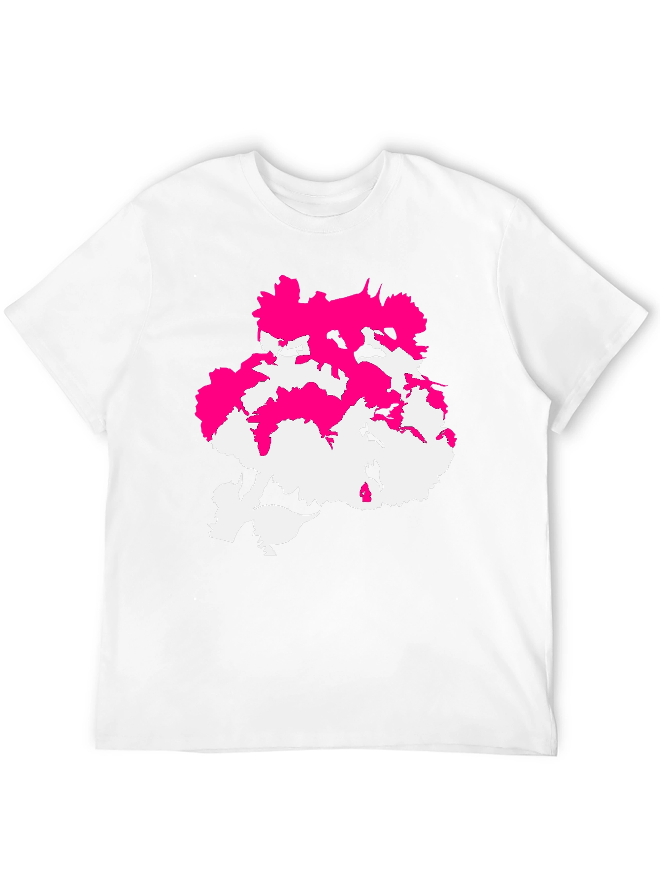 Abstract Pink & White Design Black T-Shirt