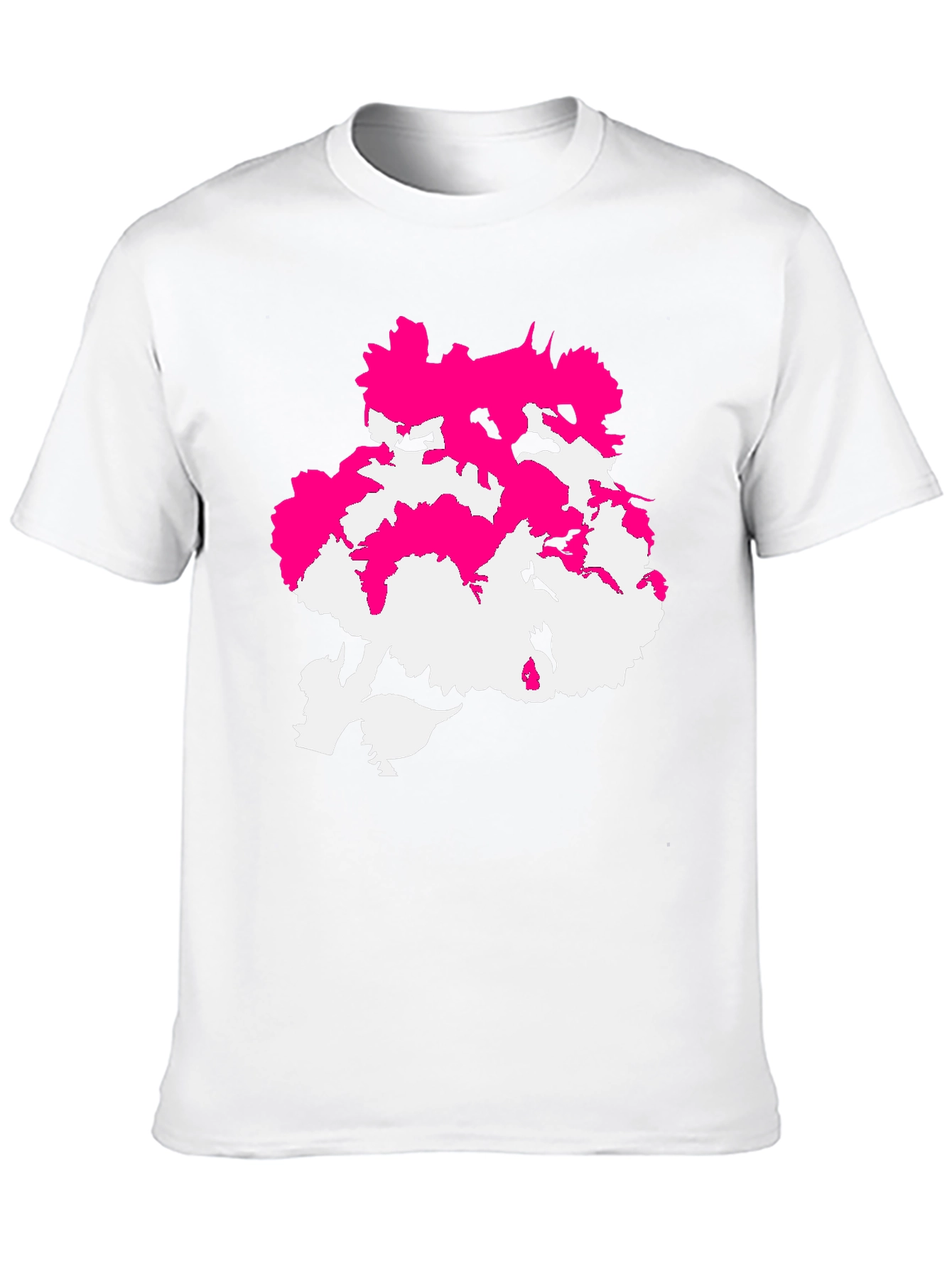 Abstract Pink & White Design Black T-Shirt