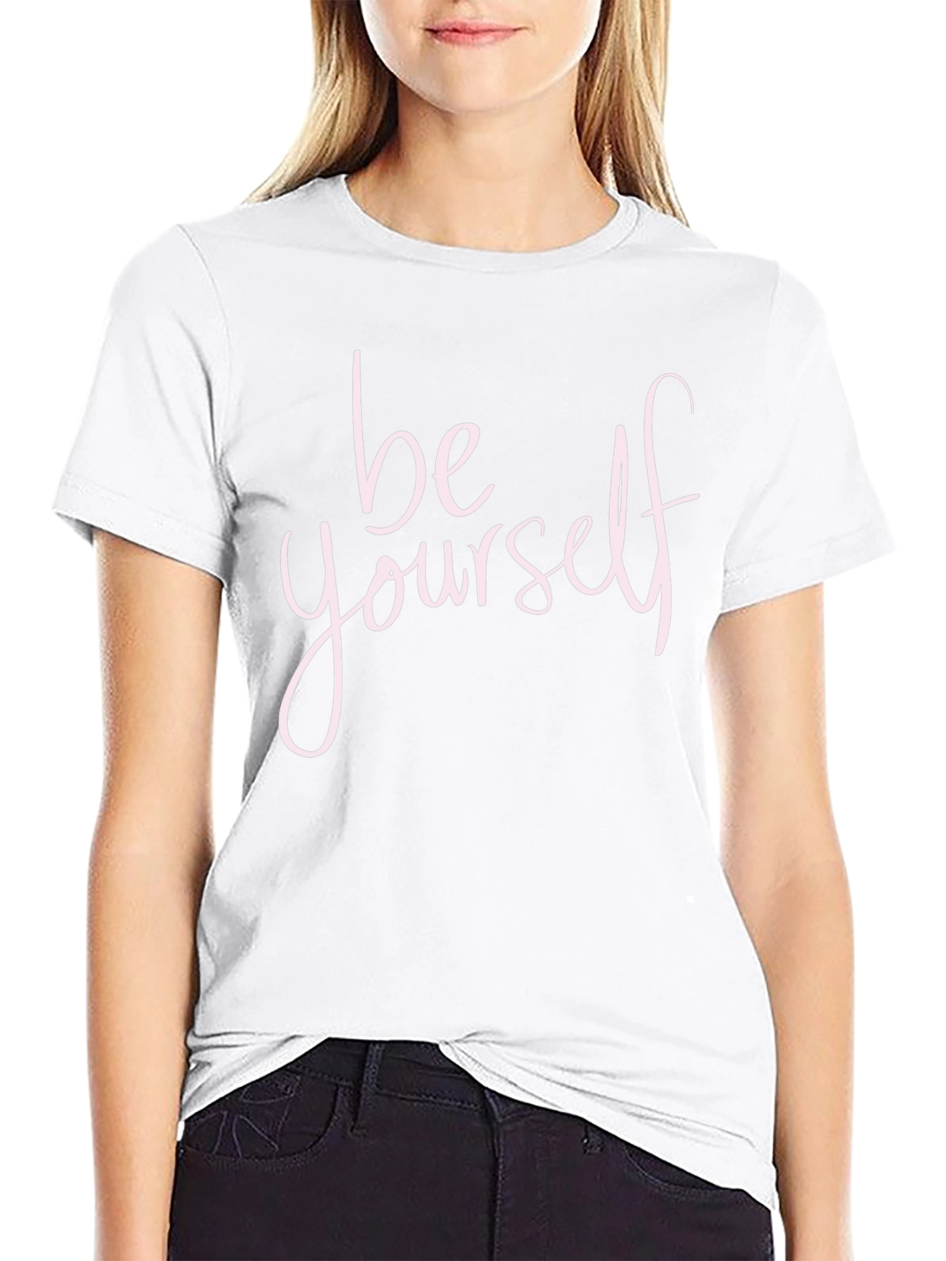 Be Yourself Black Crew Neck T-Shirt