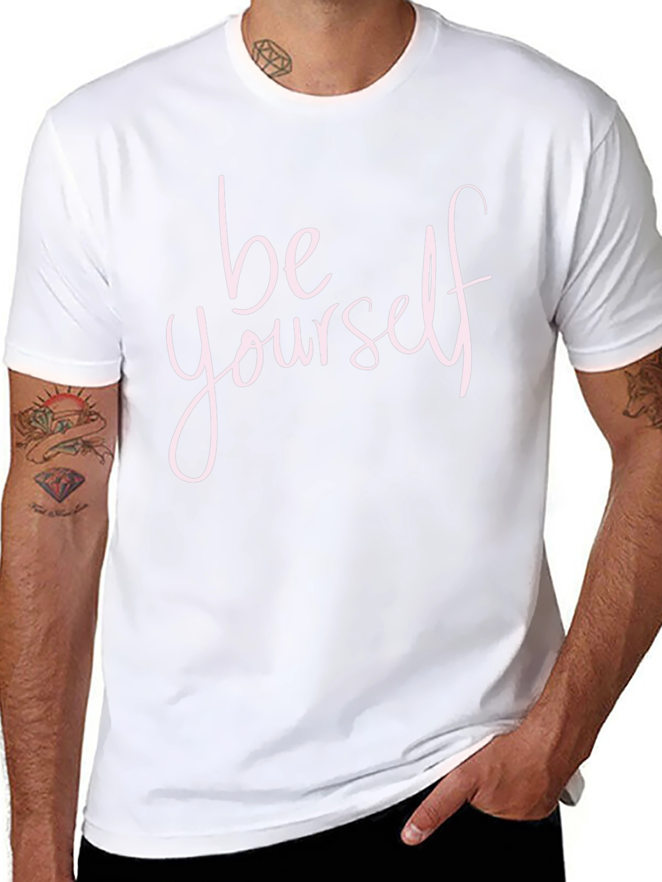 Be Yourself Black Crew Neck T-Shirt