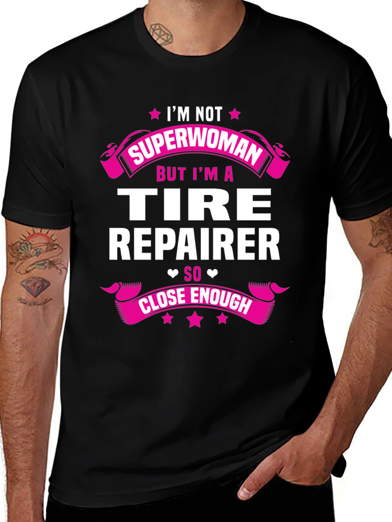 Tire Repairer Graphic Tee - Not Superwoman Funny Shirt