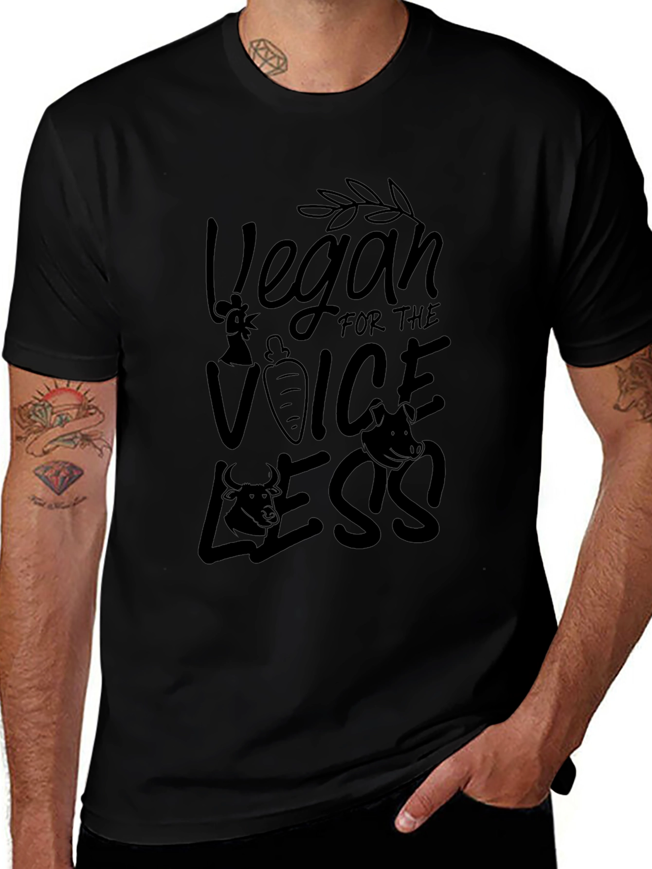 Vegan for the Voiceless Black T-Shirt