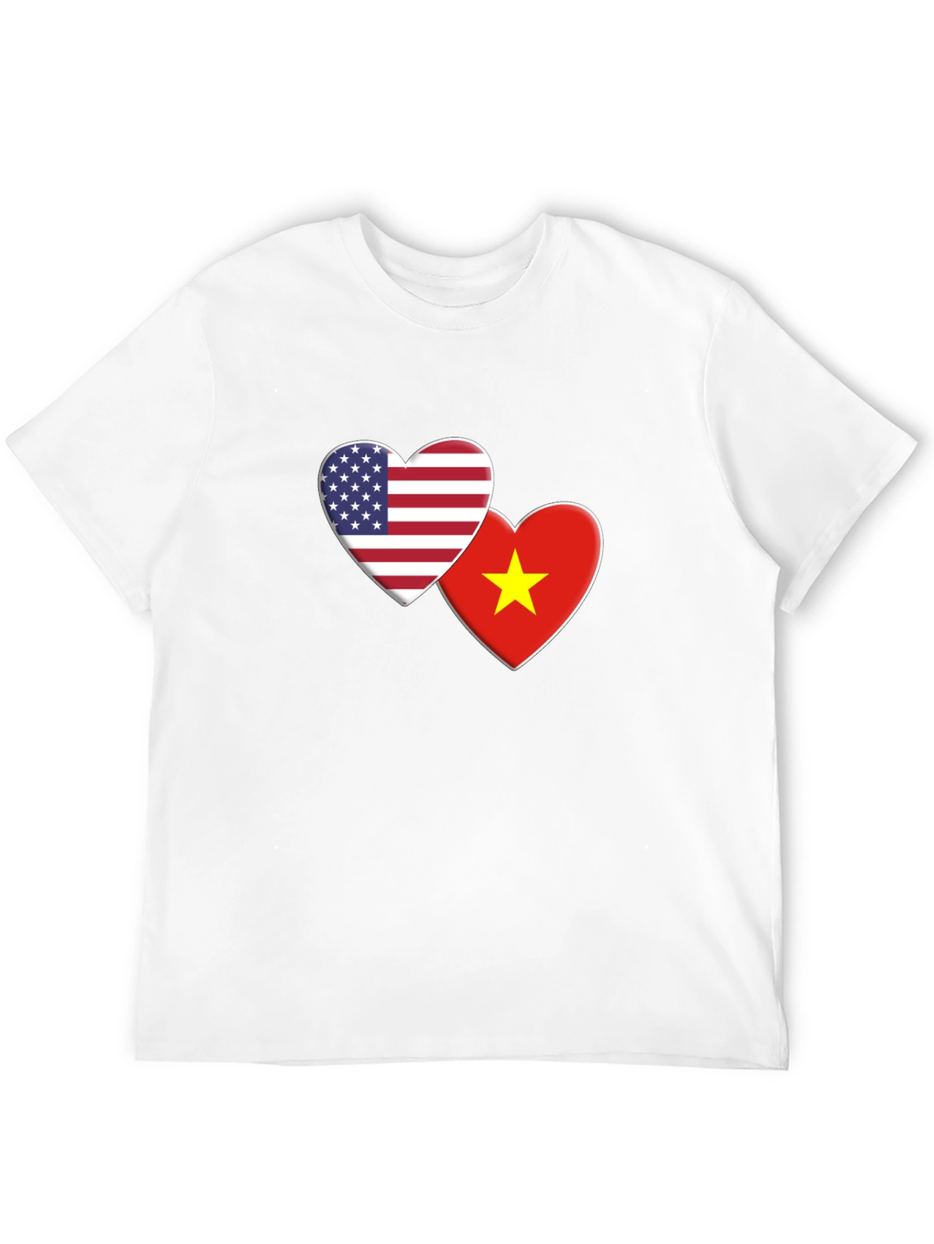 USA & Vietnam Flag Heart Graphic Tee