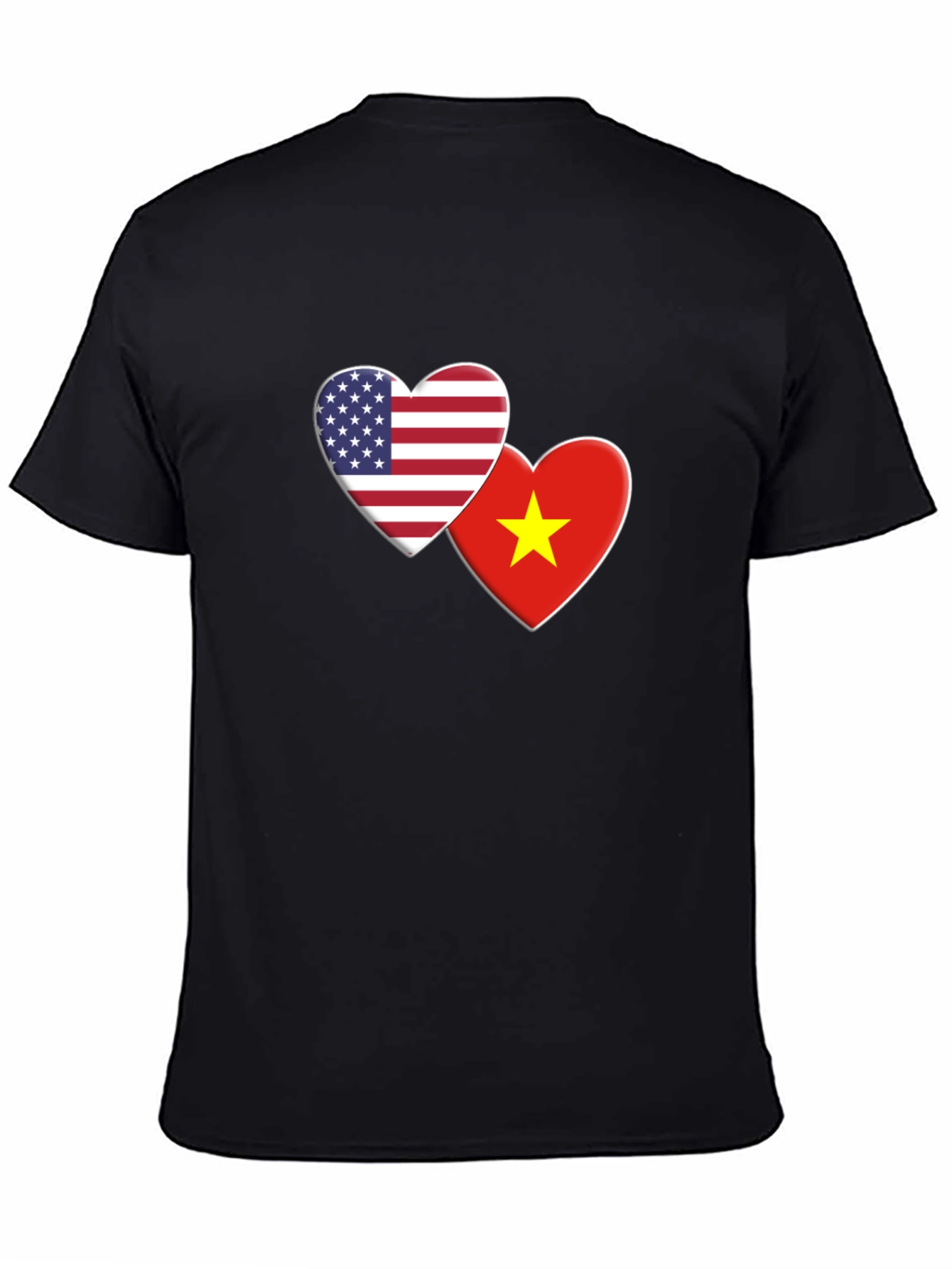 USA & Vietnam Flag Heart Graphic Tee