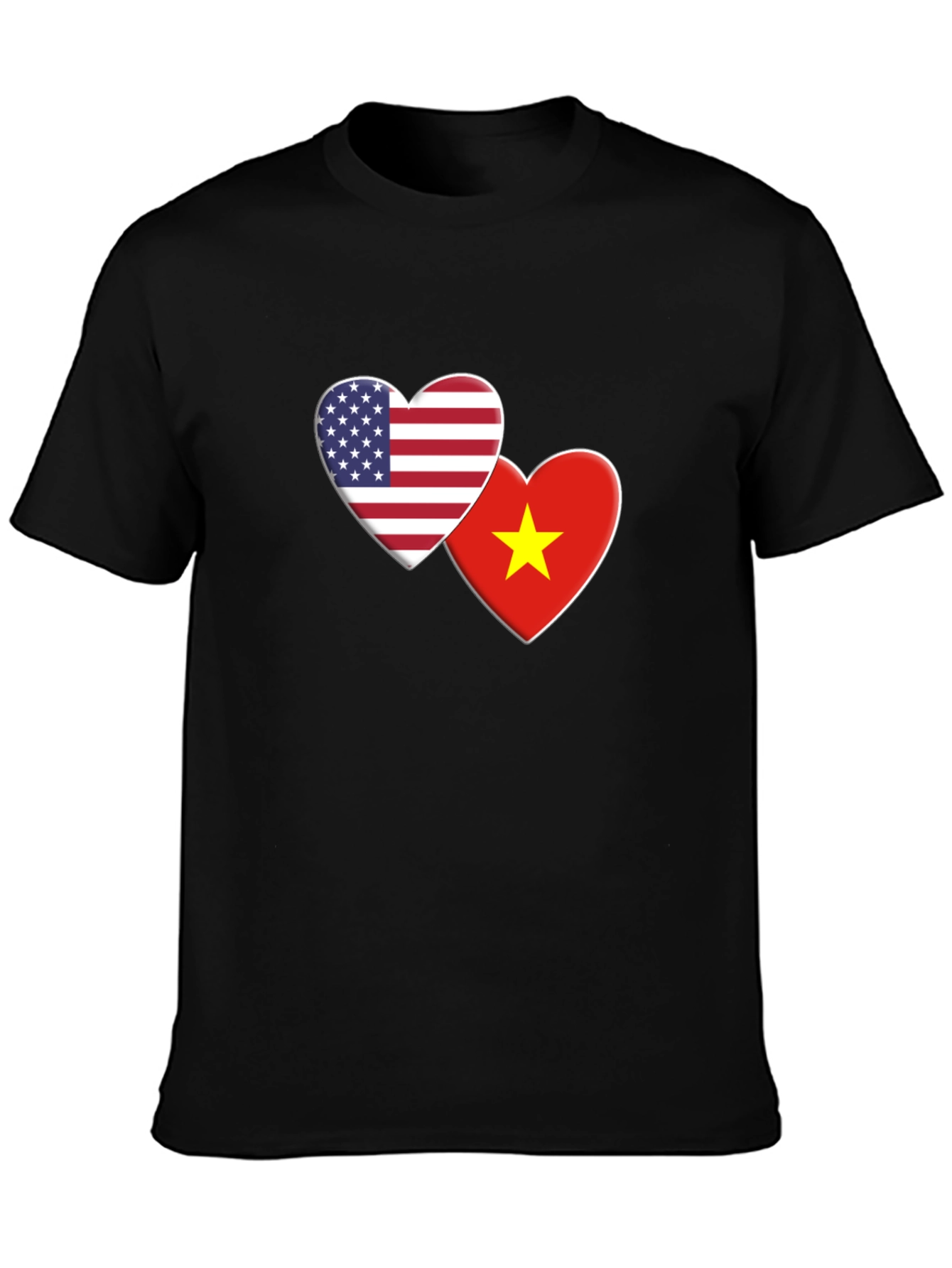 USA & Vietnam Flag Heart Graphic Tee