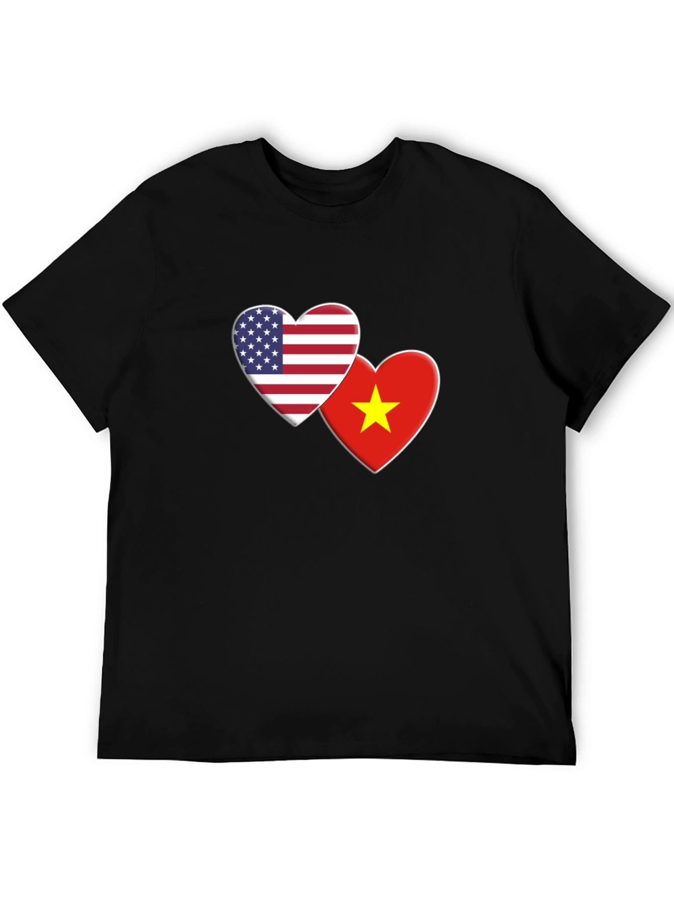 USA & Vietnam Flag Heart Graphic Tee