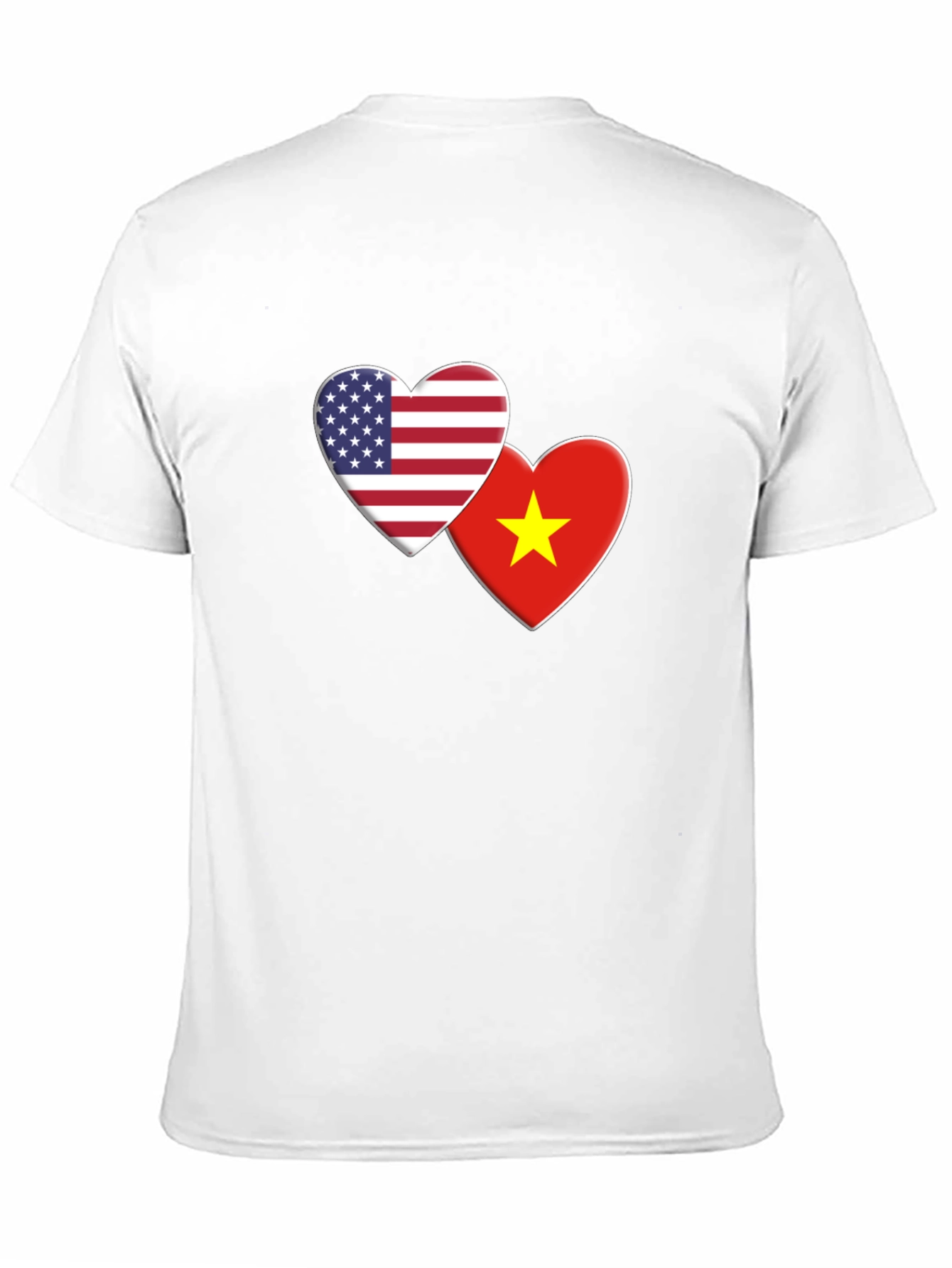 USA & Vietnam Flag Heart Graphic Tee