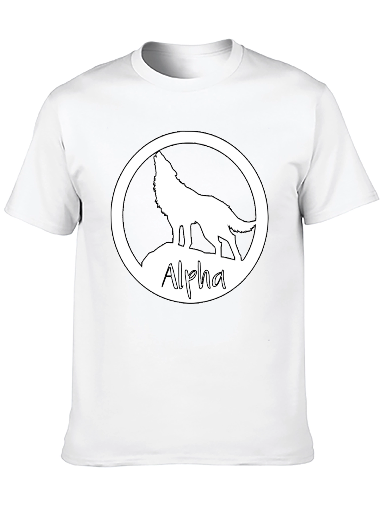 Alpha Wolf Graphic Tee - Black