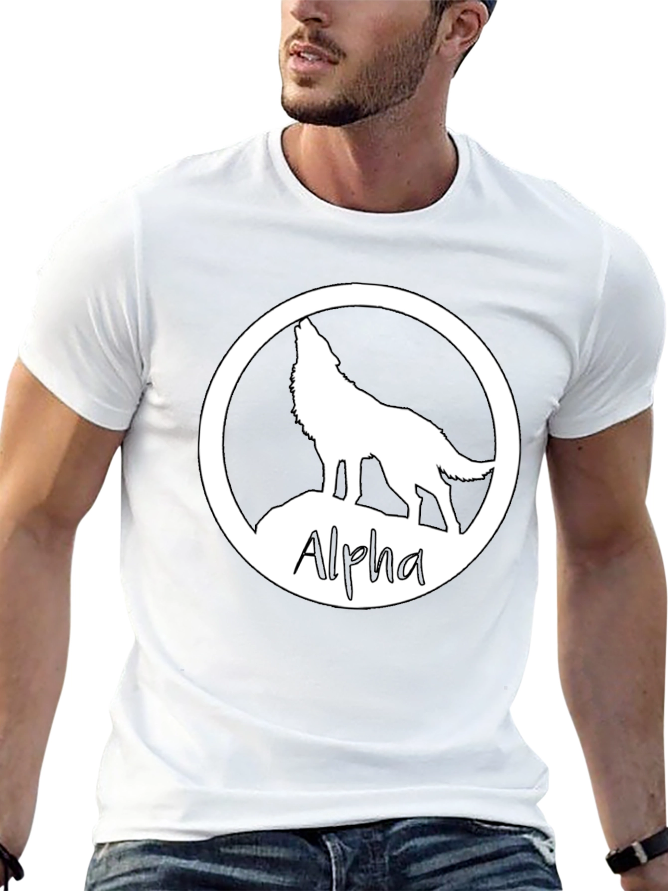 Alpha Wolf Graphic Tee - Black