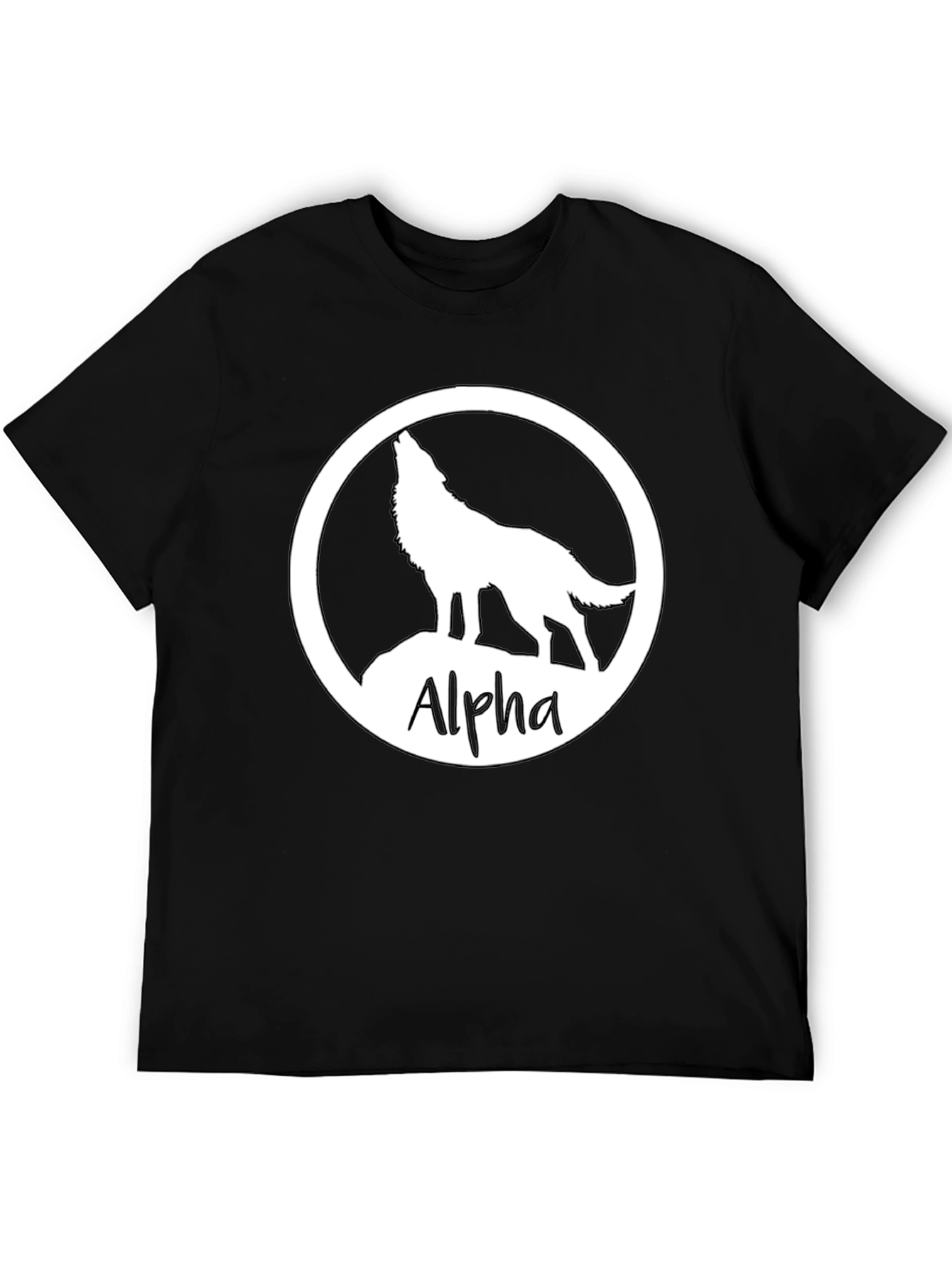 Alpha Wolf Graphic Tee - Black