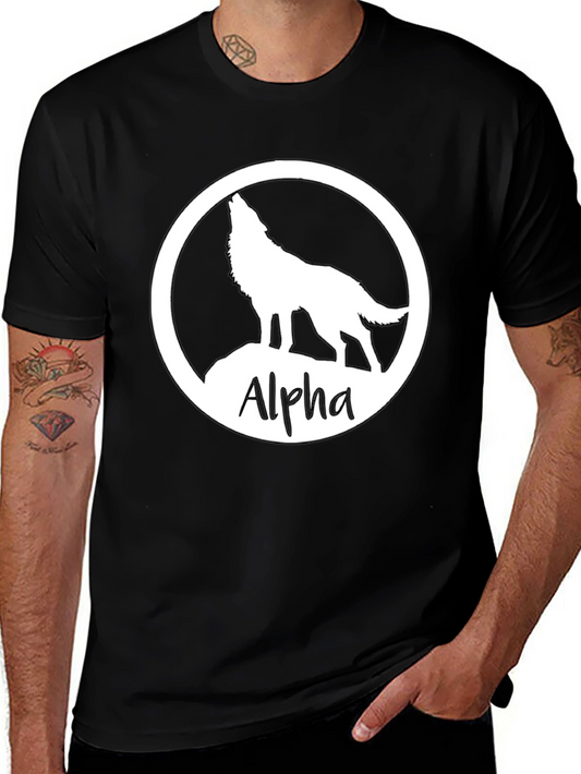 Alpha Wolf Graphic Tee - Black