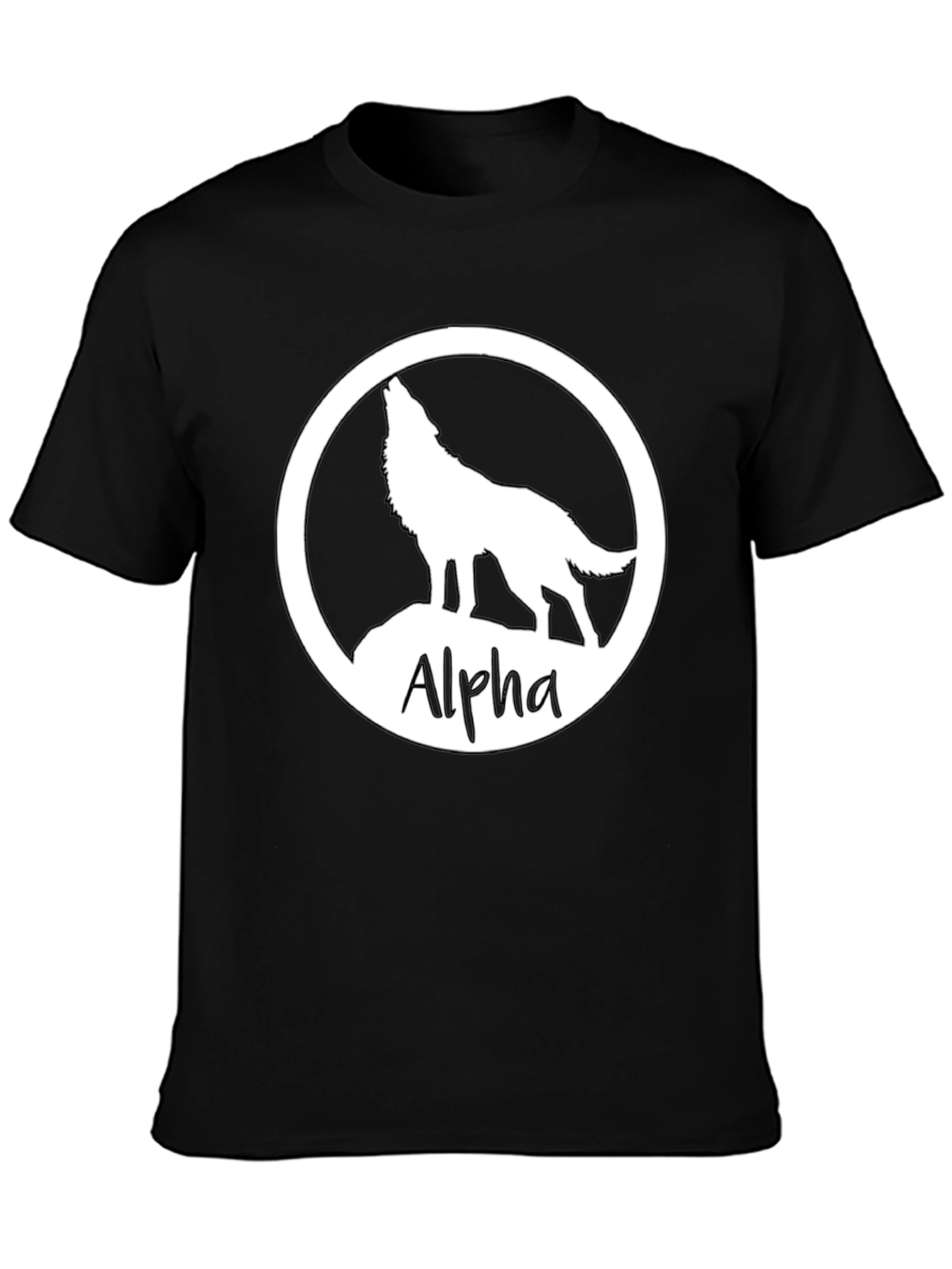 Alpha Wolf Graphic Tee - Black