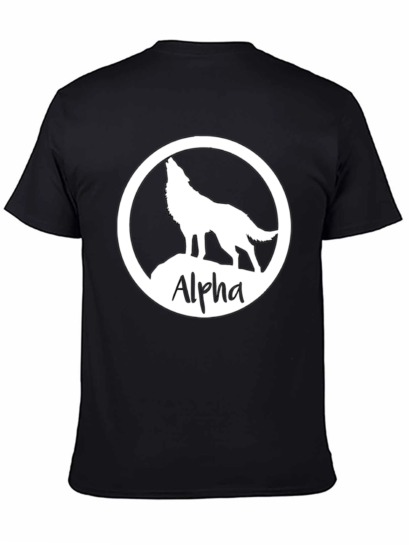 Alpha Wolf Graphic Tee - Black