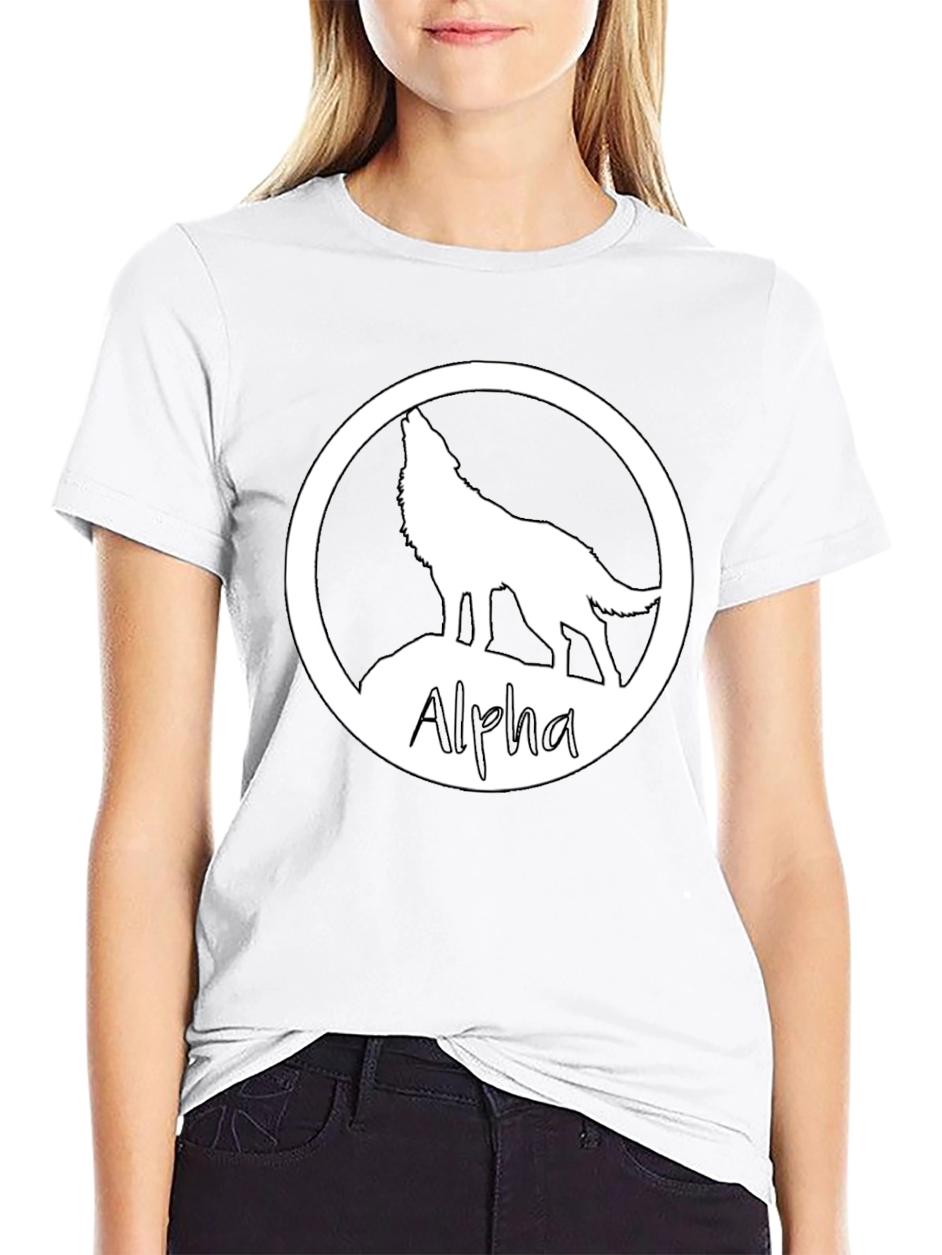 Alpha Wolf Graphic Tee - Black