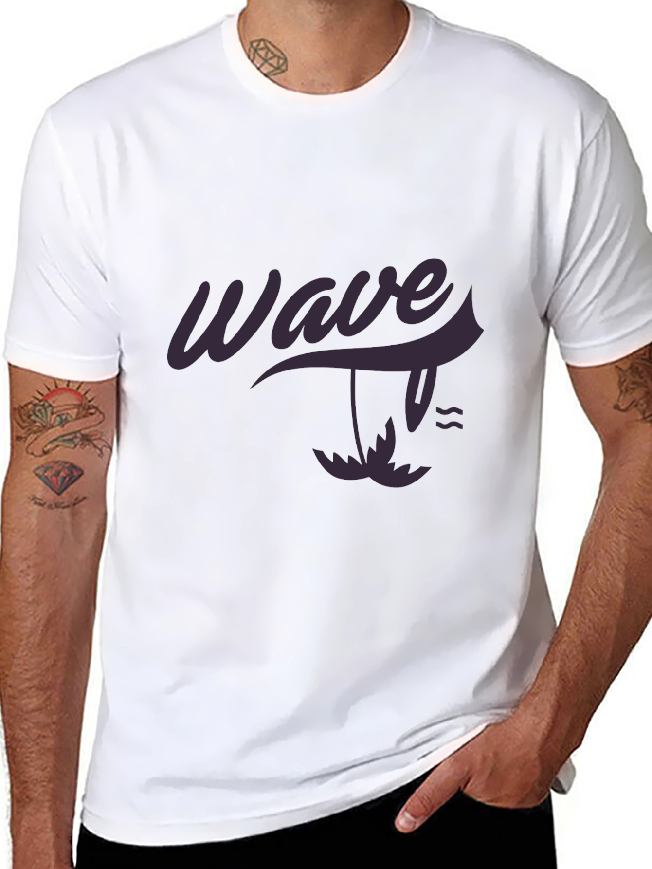 Wave Graphic Black T-Shirt