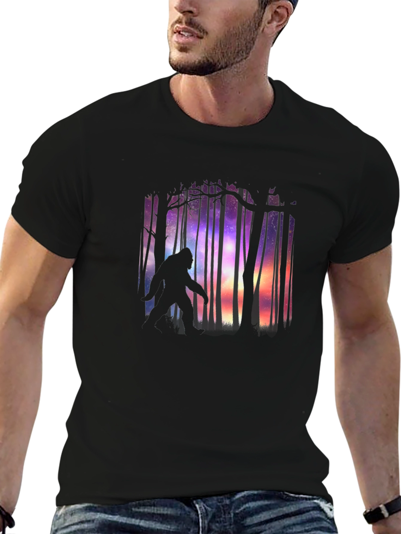 Bigfoot Forest Silhouette Graphic Tee